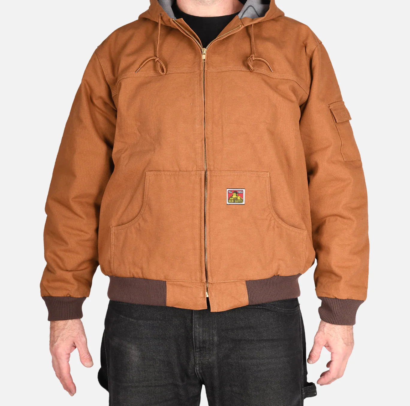BEN DAVIS "ORIGINAL" HOODED ZIP JACKET (BROWN)