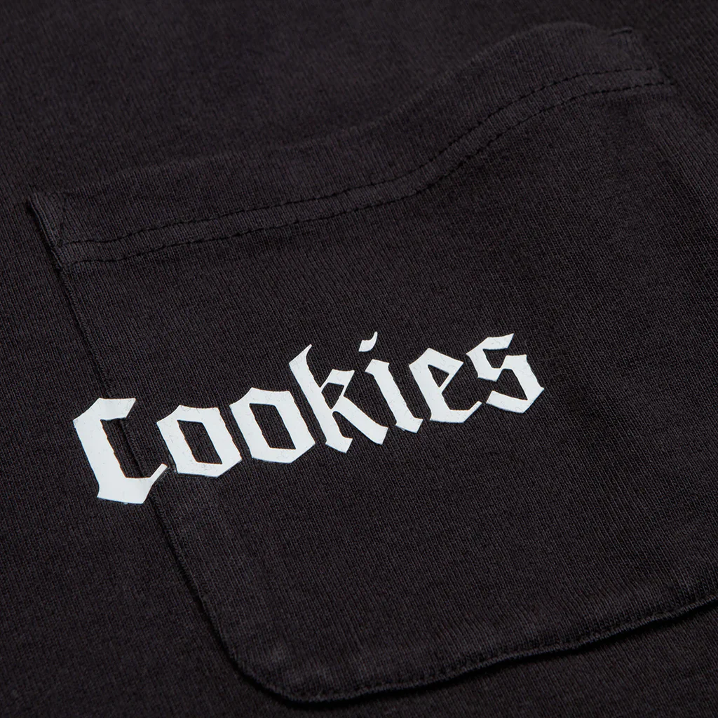 COOKIES "AMALFI COAST" GARMENT DYED HEAVY TEE (BLACK/WHITE) - Image 2