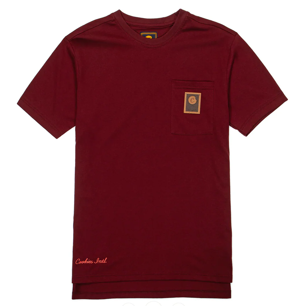 COOKIES "PARK AVENUE" CUT N SEW TEE (BURGUNDY) - SIZE MEDIUM