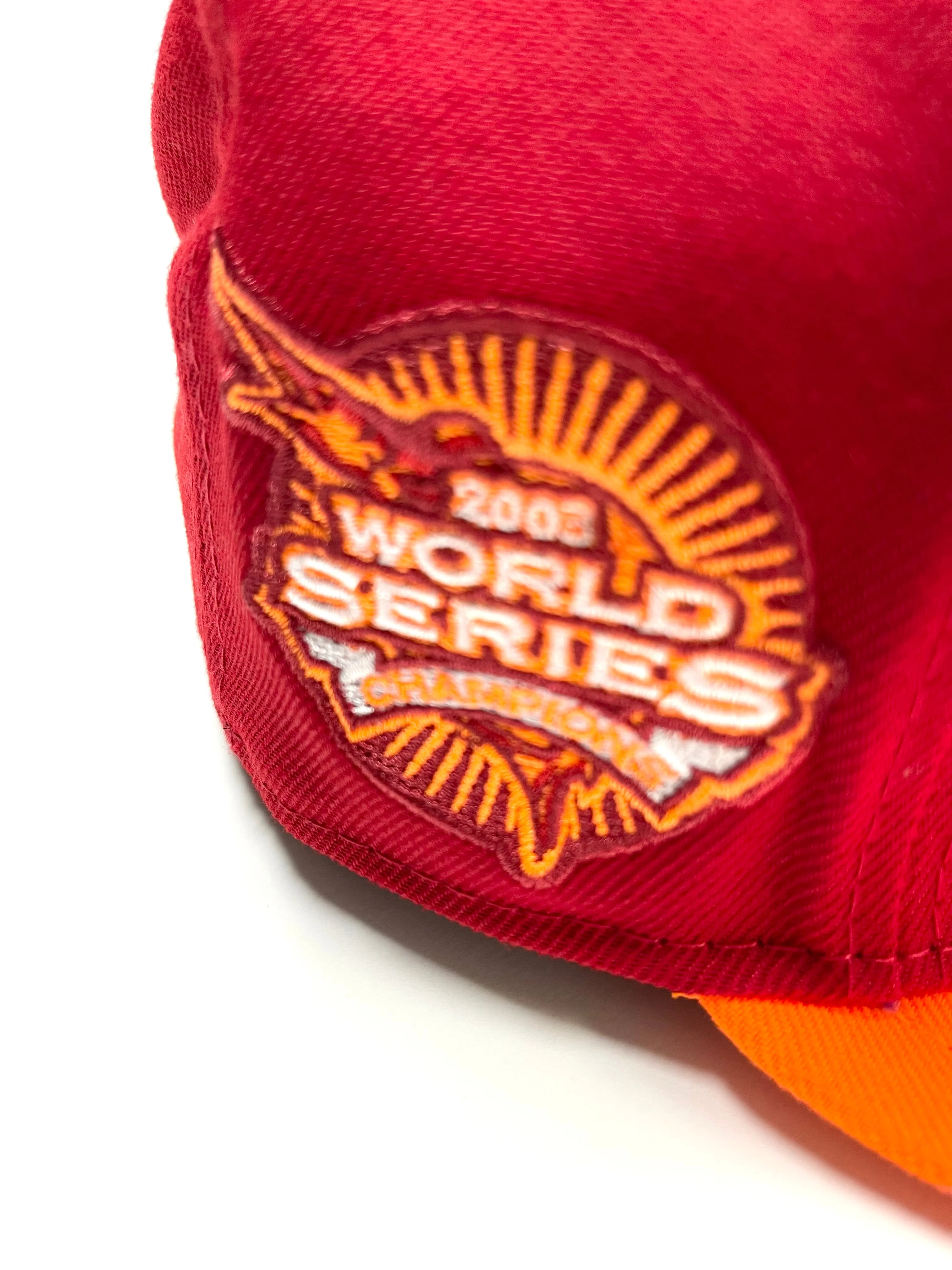 NEW ERA "RED SNAPPER” FLORIDA MARLINS FITTED HAT (RED/ORANGE) (SIZE 7 3/4) - Image 2