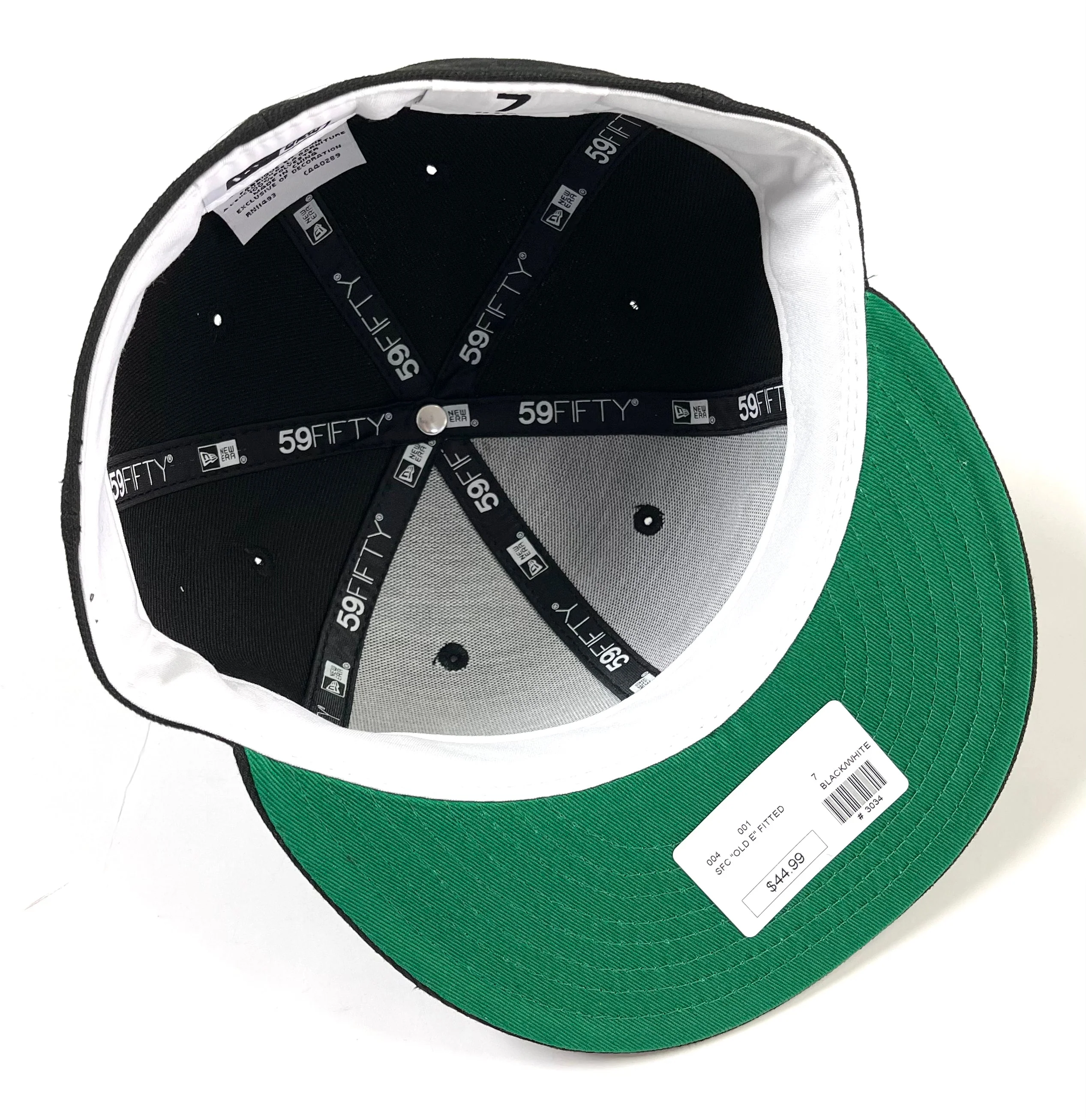 SFC X NEW ERA "OLD E" FITTED HAT (BLACK/WHITE/GREEN UV) - Image 3