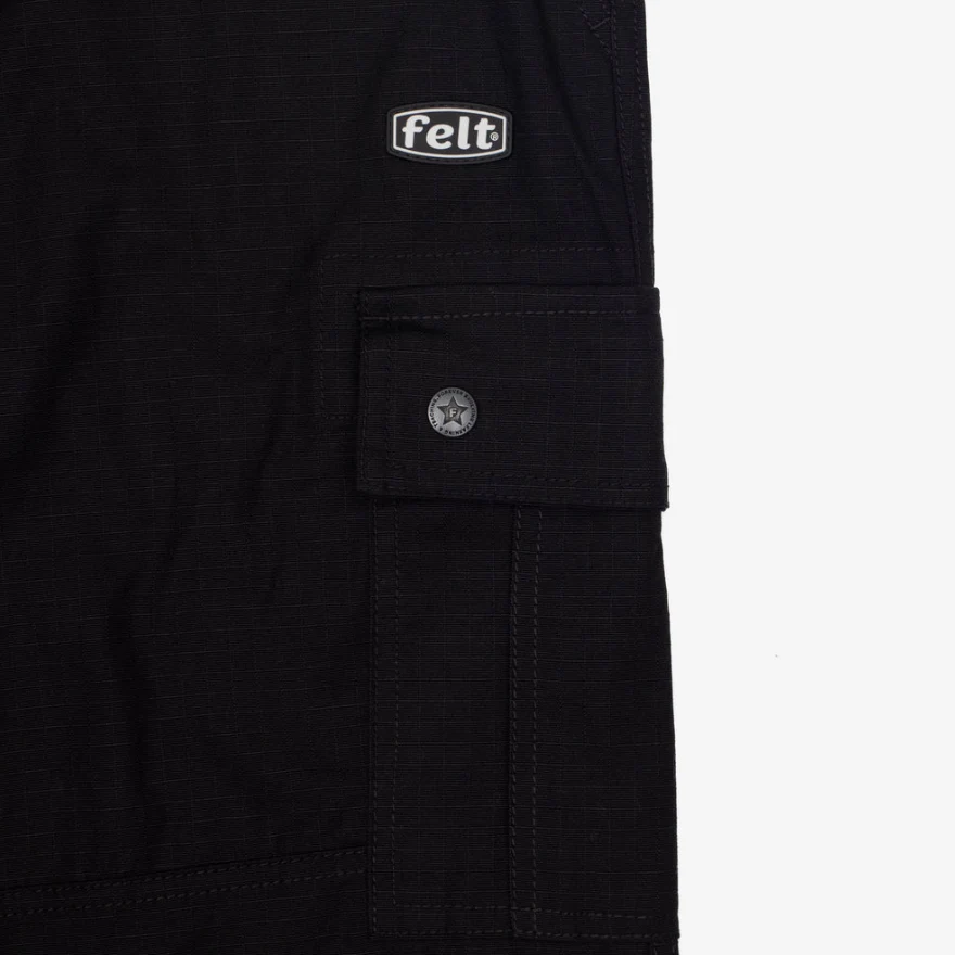 FELT "RIPSTOP" CARGO PANTS (BLACK) - Image 3