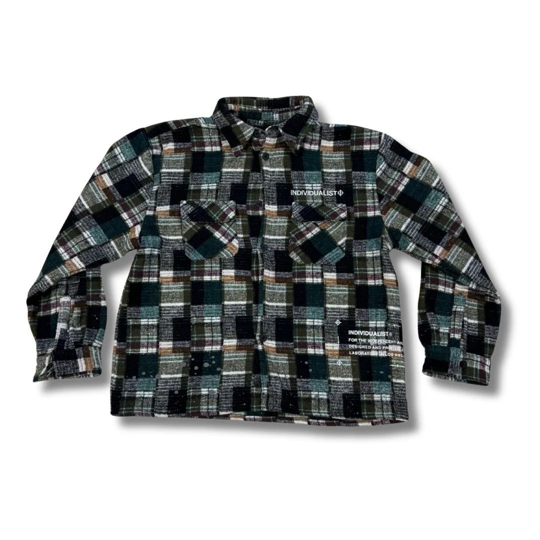 INDIVIDUALIST LAB "SPLATTER" FLANNEL SHIRT (CREAM)
