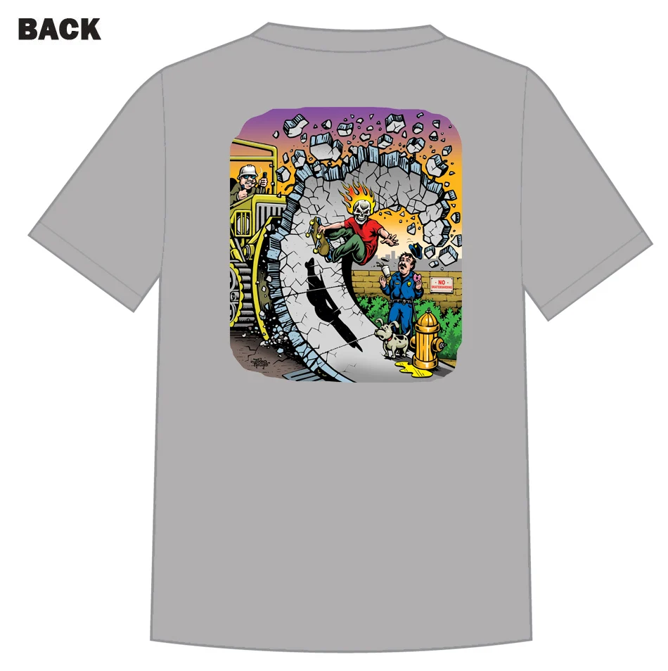 JIMBO PHILLIPS "SKATE SCENE" TEE (LIGHT GREY) - Image 2