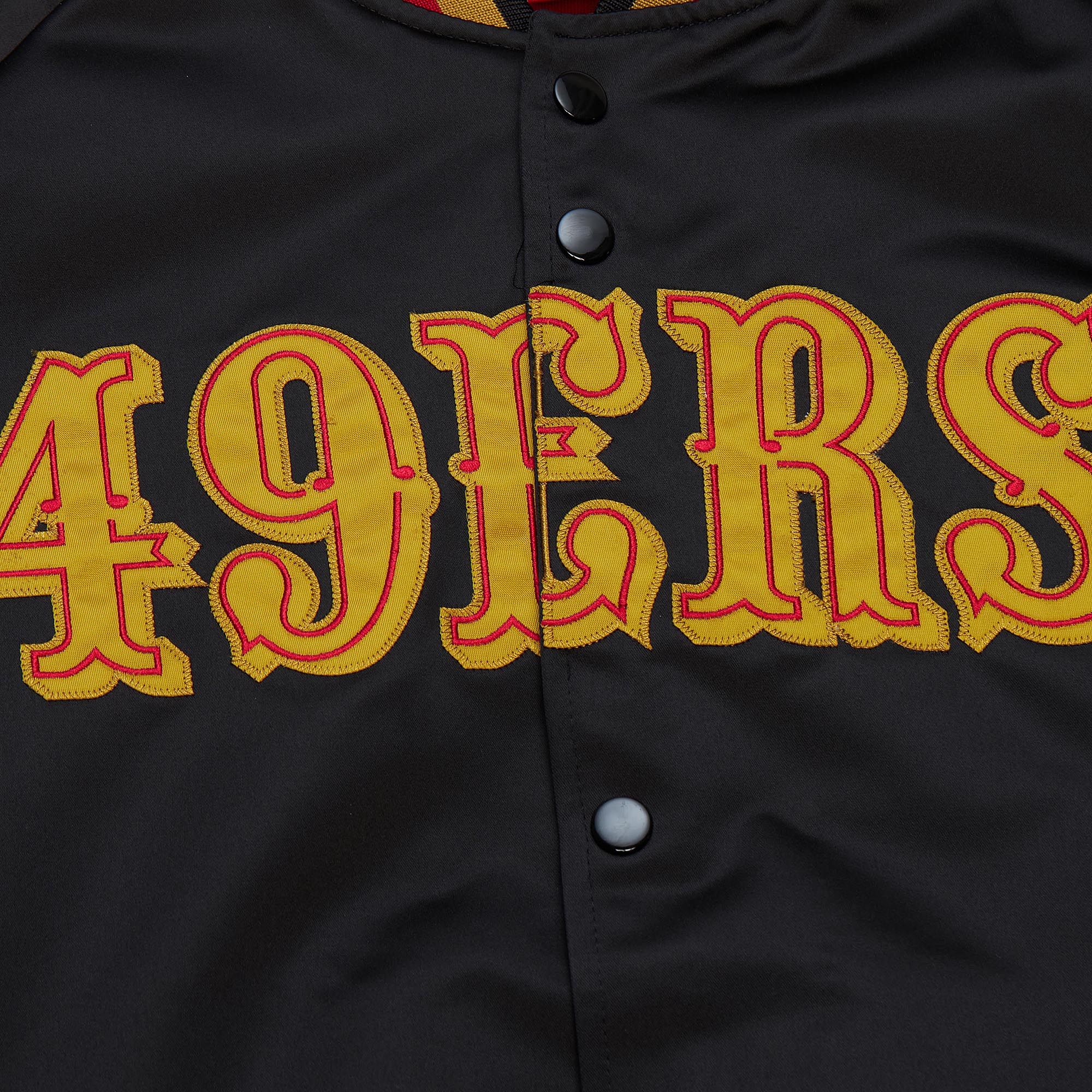 M&N "BLOCKED" SF 49ERS VARSITY JACKET (BLACK) - Image 3