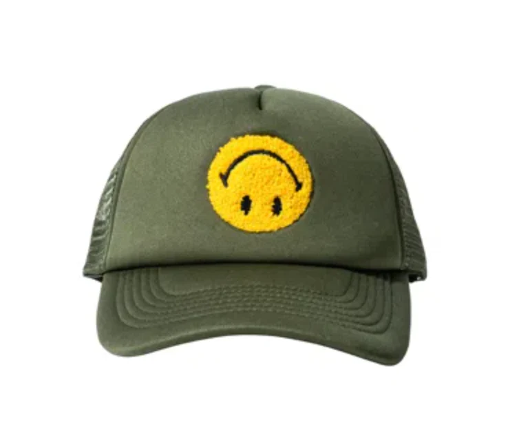 MARKET "UPSIDEDOWN SMILEY" TRUCKER HAT (KELP)