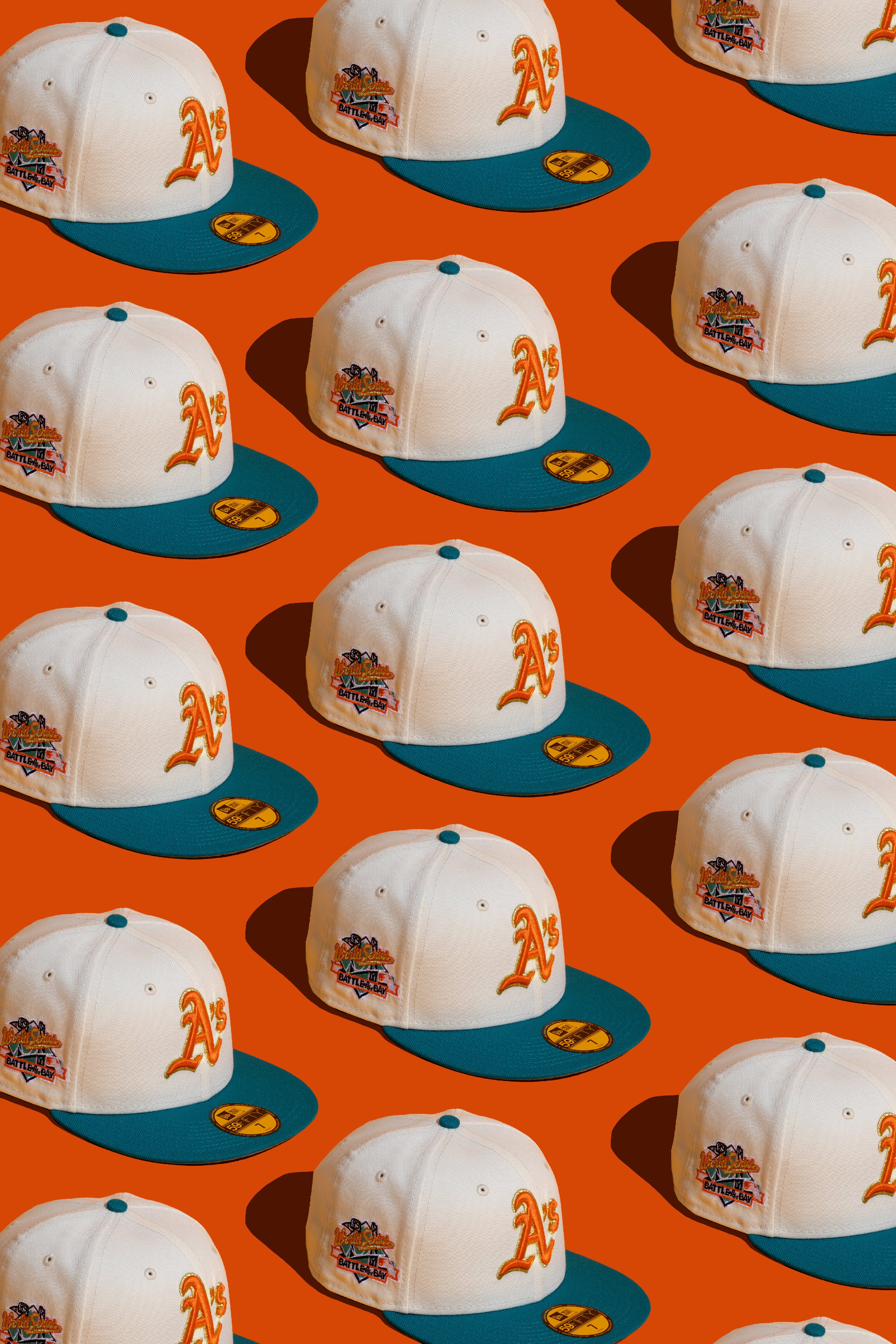 NEW ERA "AC" OAKLAND A'S FITTED HAT (CHROME/TURQUIOSE) - Image 2