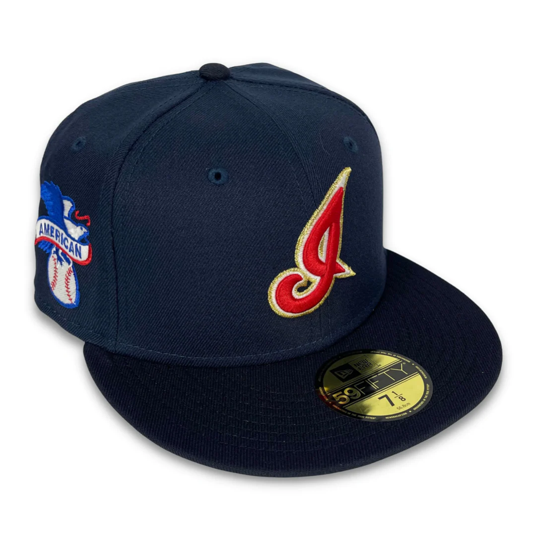 NEW ERA "ALL AMERICAN" CLEVELAND INDIANS FITTED HAT (NAVY/MIDNIGHT NAVY) - Image 2