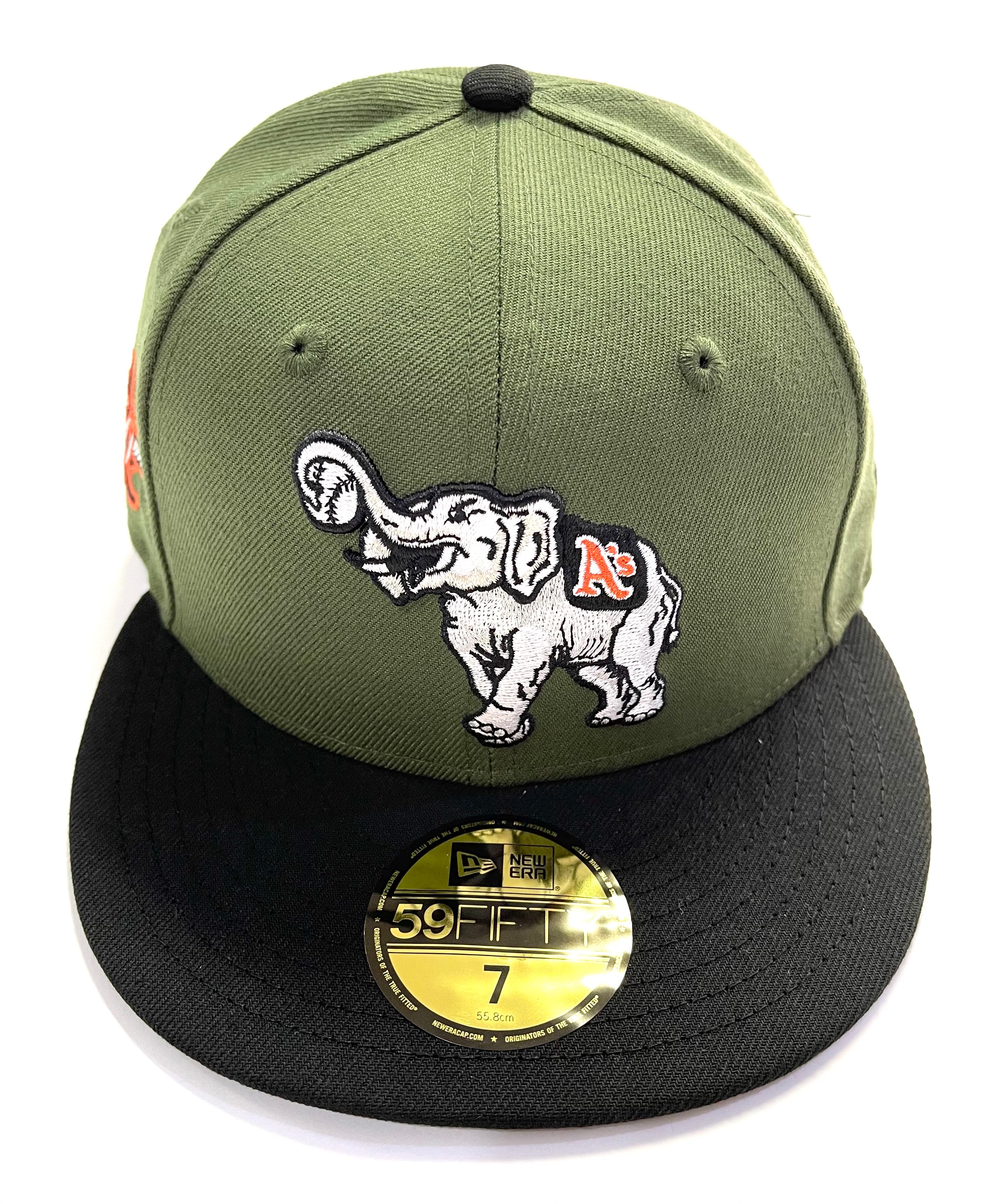 NEW ERA "MARKSMAN STOMPER" OAKLAND A'S FITTED HAT (RIFLE GREEN/BLACKORANGE) - Image 2
