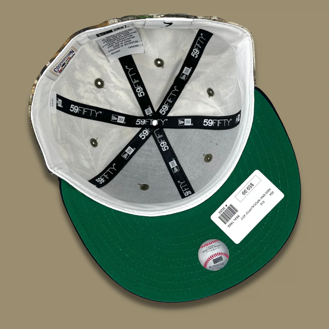 NEW ERA "AXE WAX" ATLANTA BRAVES FITTED HAT (REAL TREE/NAVY) (SIZE 6 7/8 & 8) - Image 3
