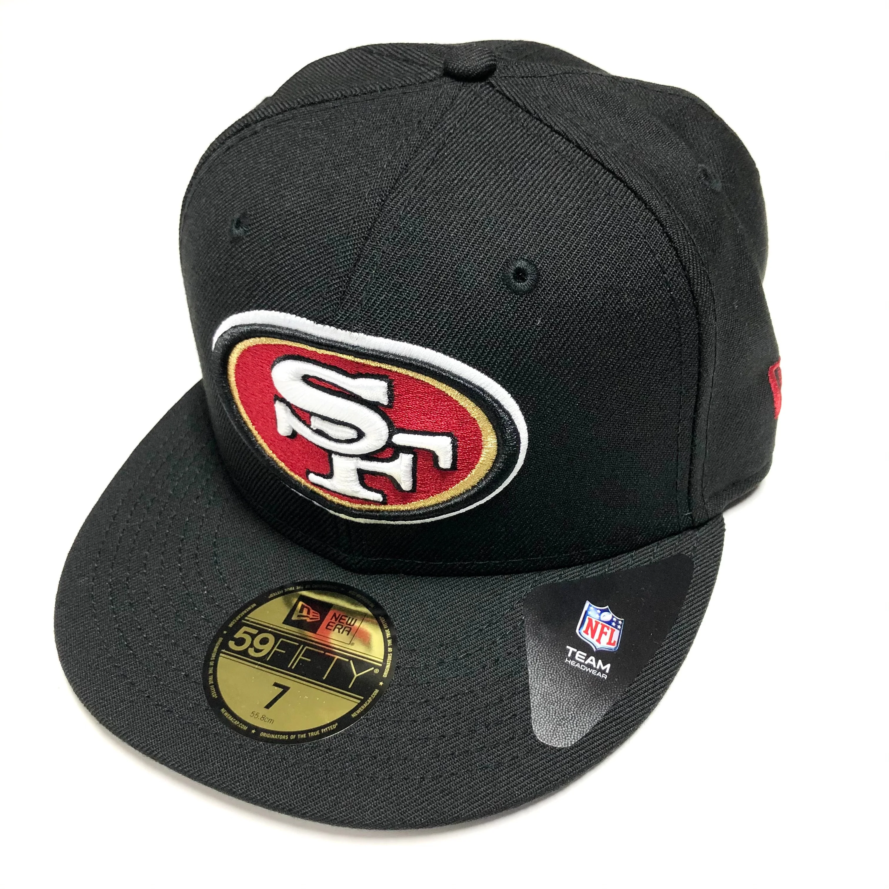 NEW ERA “BASIC” SF 49ERS FITTED HAT (BLACK/RED) (SIZE 7)