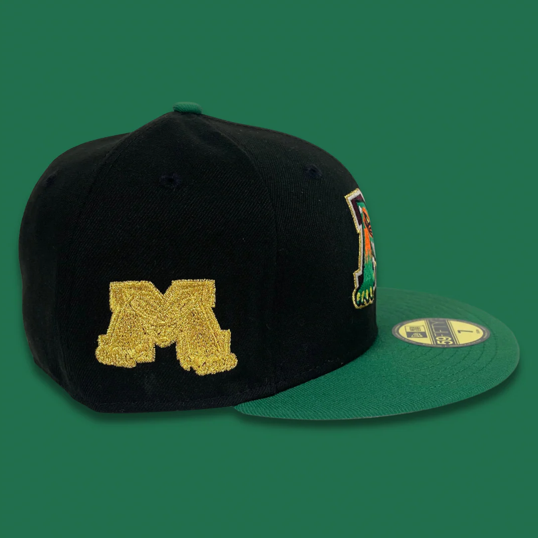 NEW ERA "BATTLE CAT" MICHIGAN BATTLECATS FITTED HAT (BLACK/GREEN) - Image 3