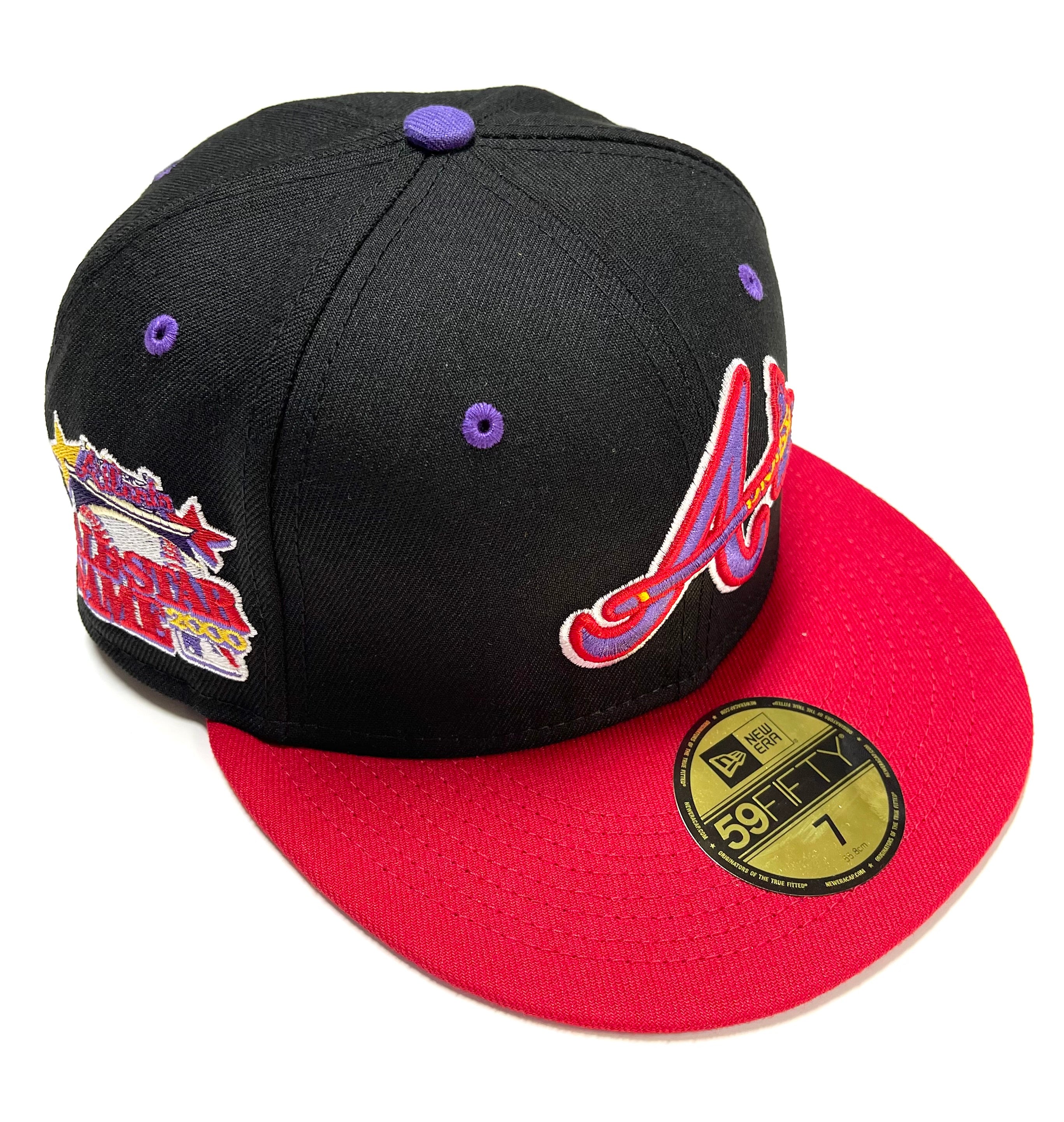NEW ERA "BRAVEHEART" ATLANTA BRAVES FITTED HAT (BLACK/RED/PURPLE)