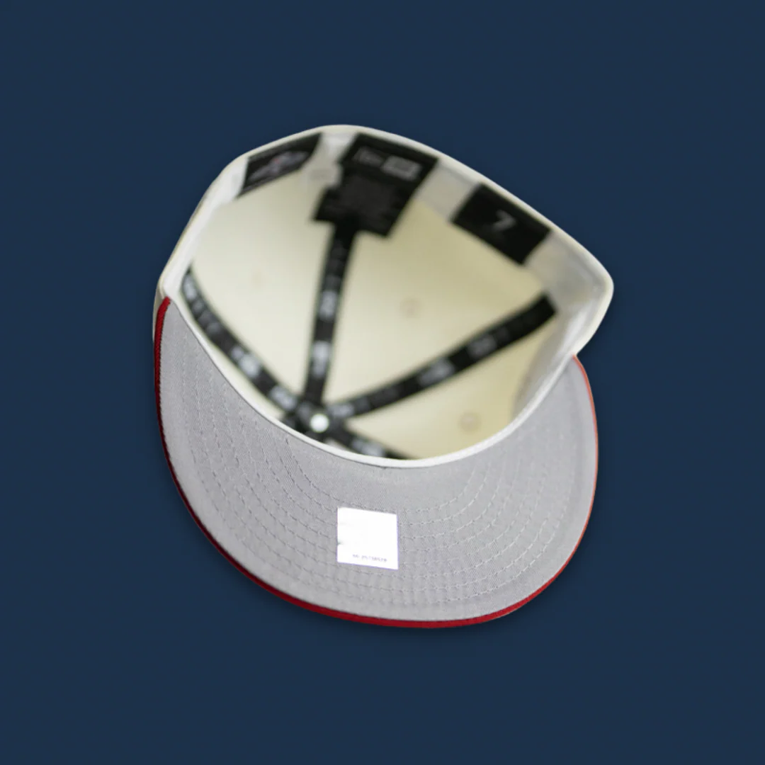 NEW ERA “BULLDOG” BIRMINGHAM BARONS FITTED HAT (CHROME WHITE/RED/NAVY BLUE) - Image 4