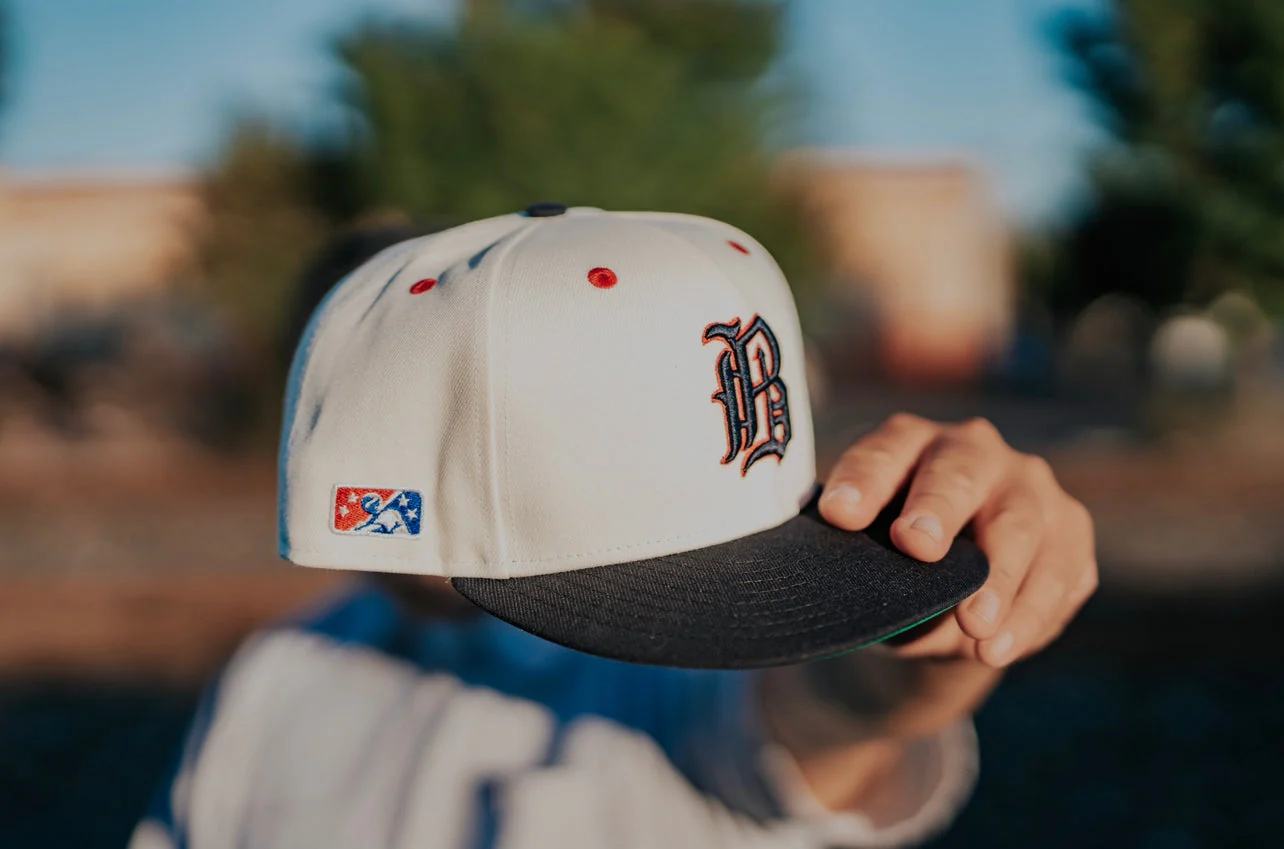 NEW ERA "B'Z WAX 2.0" BIRMINGHAM BARONS FITTED HAT (CHROME WHITE/NAVY) - Image 2