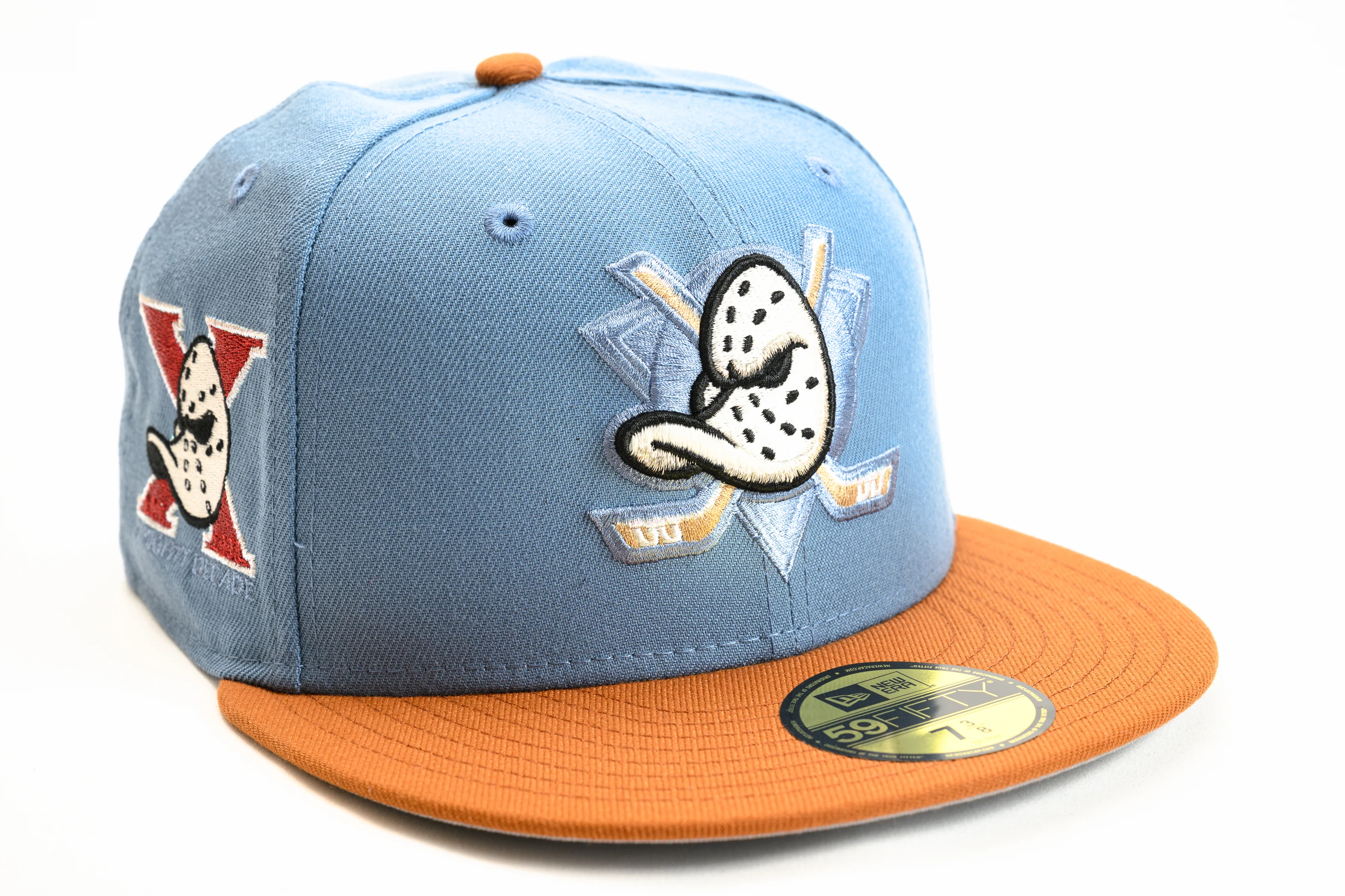 NEW ERA "CASEY JONES" ANAHEIM DUCKS FITTED HAT (FADED BLUE/EARTH BROWN)