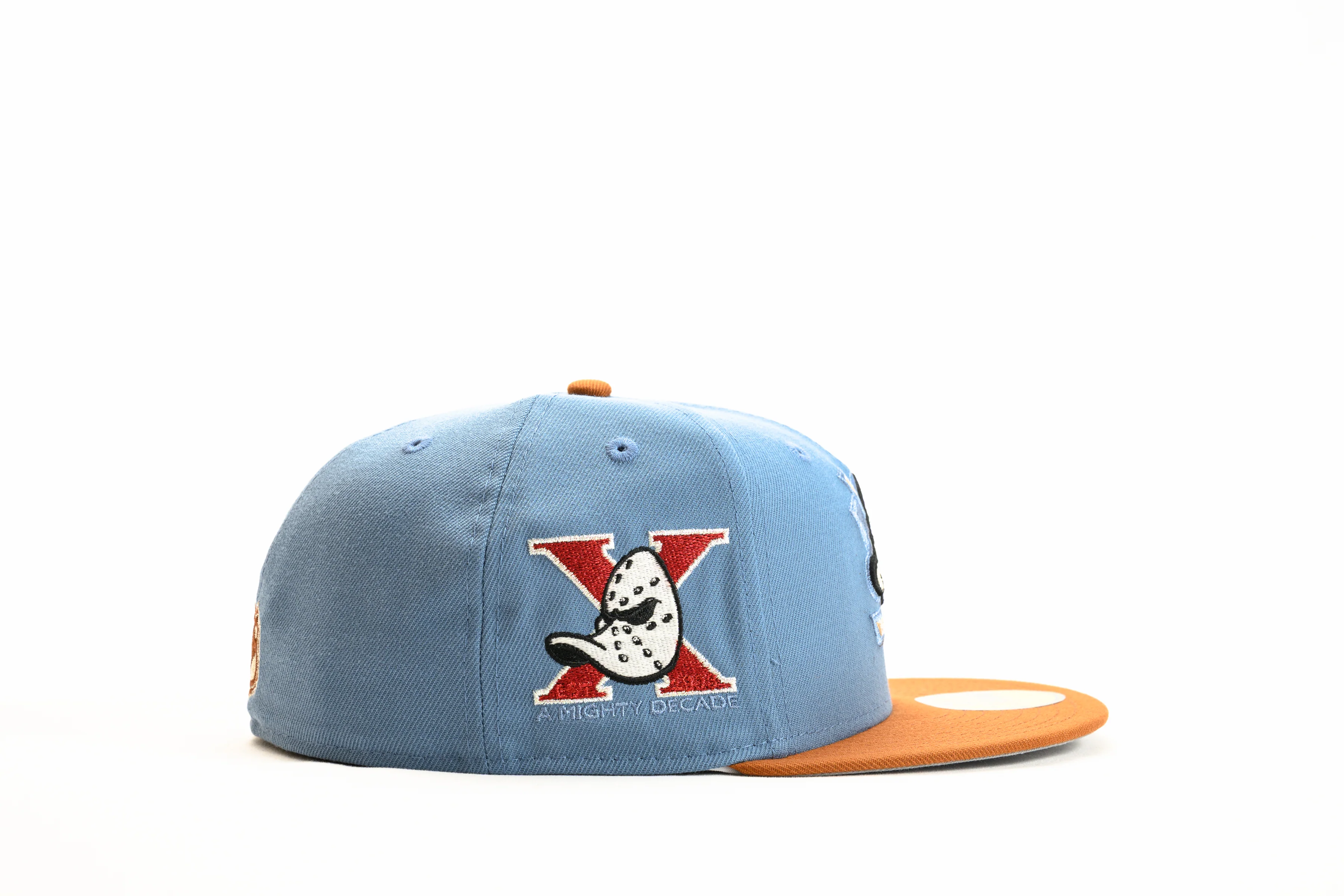 NEW ERA "CASEY JONES" ANAHEIM DUCKS FITTED HAT (FADED BLUE/EARTH BROWN) - Image 5