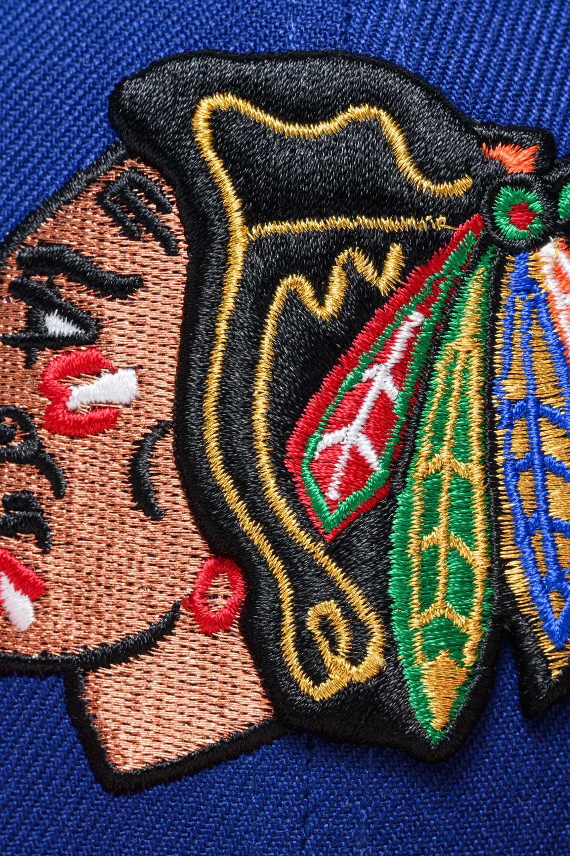 NEW ERA "LAPU LAPU" CHICAGO BLACKHAWKS FITTED HAT (DARK ROYAL/ RED) - Image 6