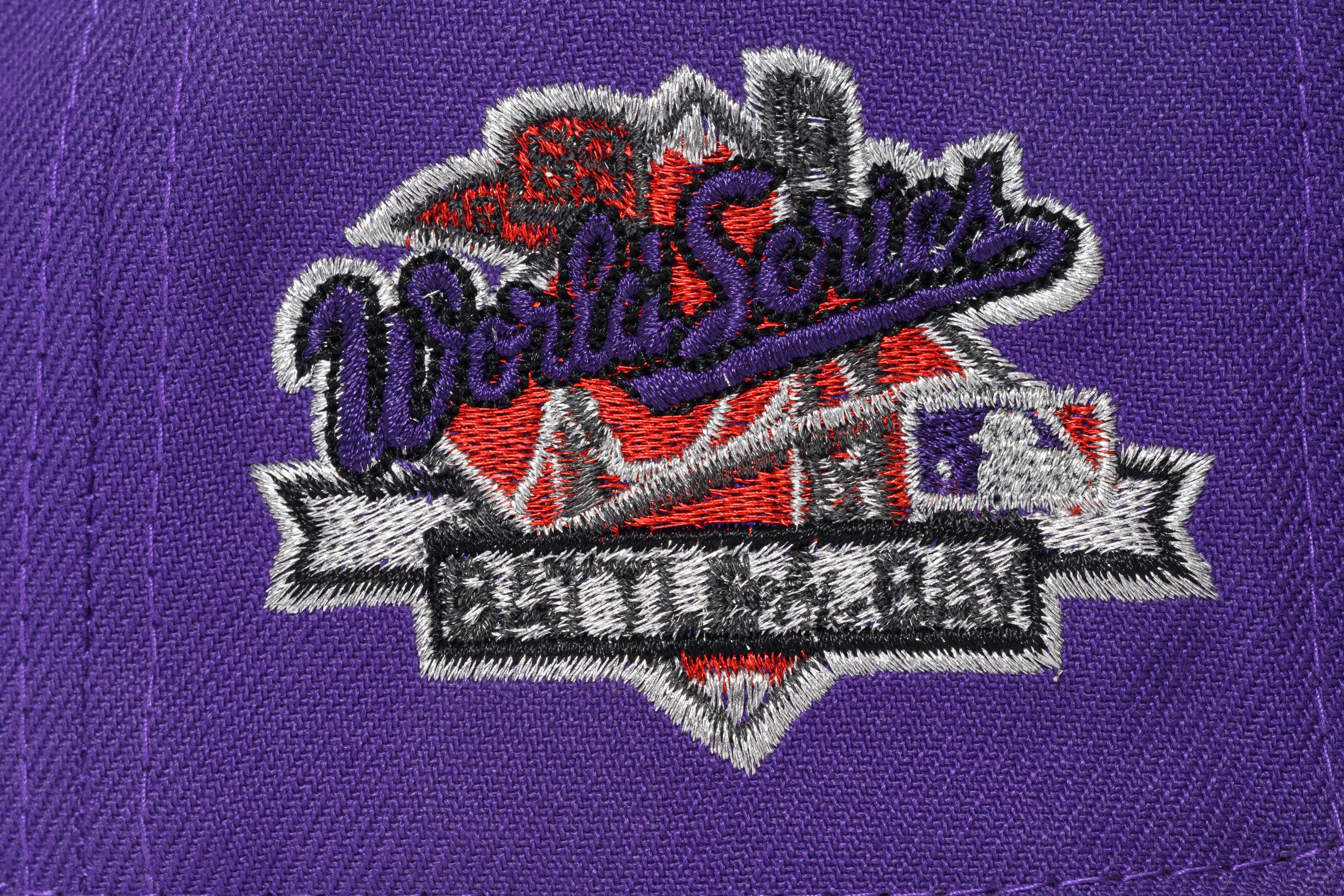 NEW ERA "DUNK CONTEST" OAKLAND ATHLETICS FITTED HAT (PURPLE/BLACK/RED) - Image 5