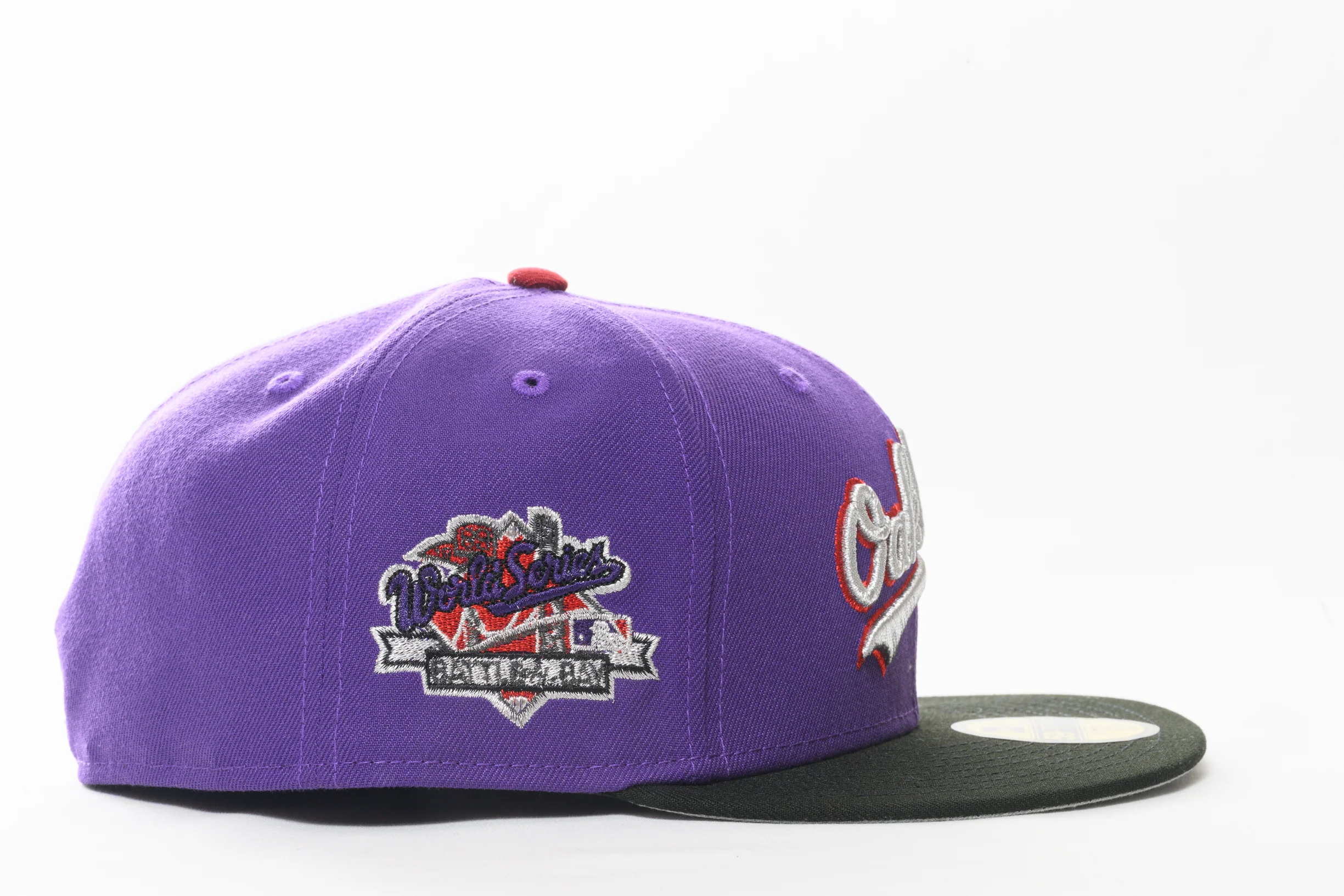 NEW ERA "DUNK CONTEST" OAKLAND ATHLETICS FITTED HAT (PURPLE/BLACK/RED) - Image 7