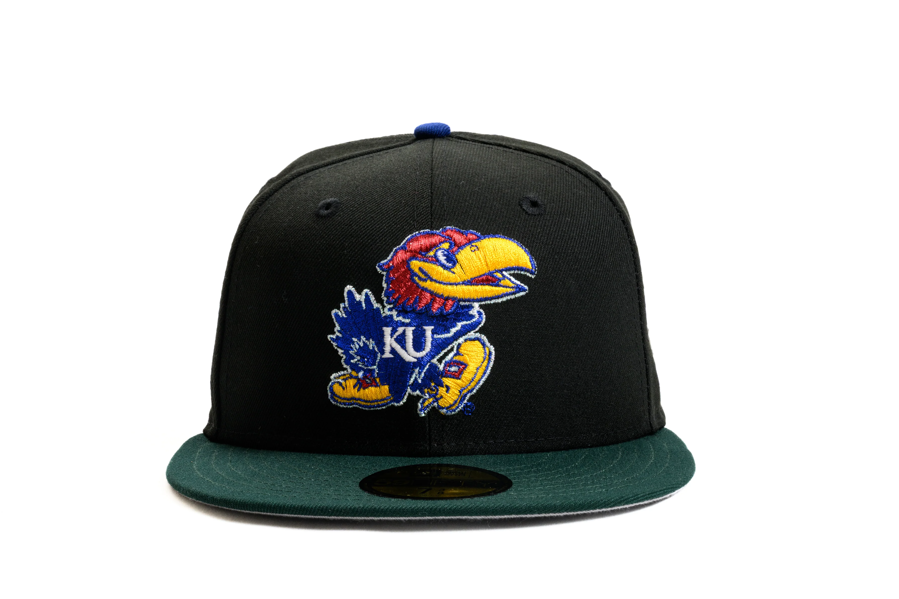 NEW ERA "FRE HAWKS" KANSAS JAYHAWKS FITTED HAT (BLACK/ DARK GREEN/LIGHT ROYAL) - Image 8