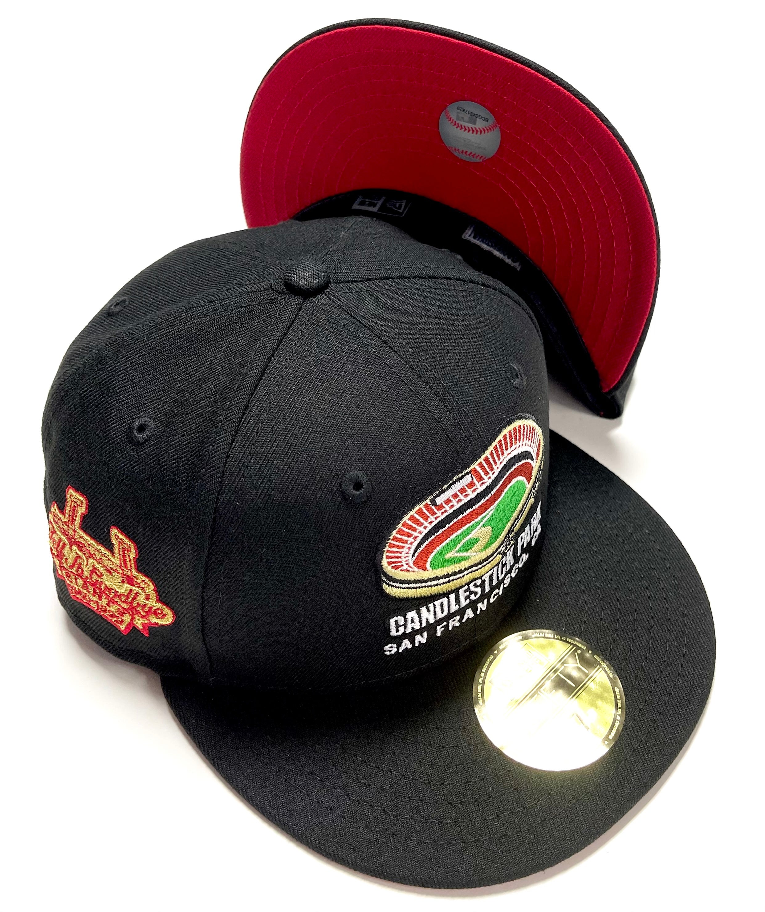 NEW ERA "GOLD BLOODED" SF GIANTS FITTED HAT (BLACK/SCARLET)