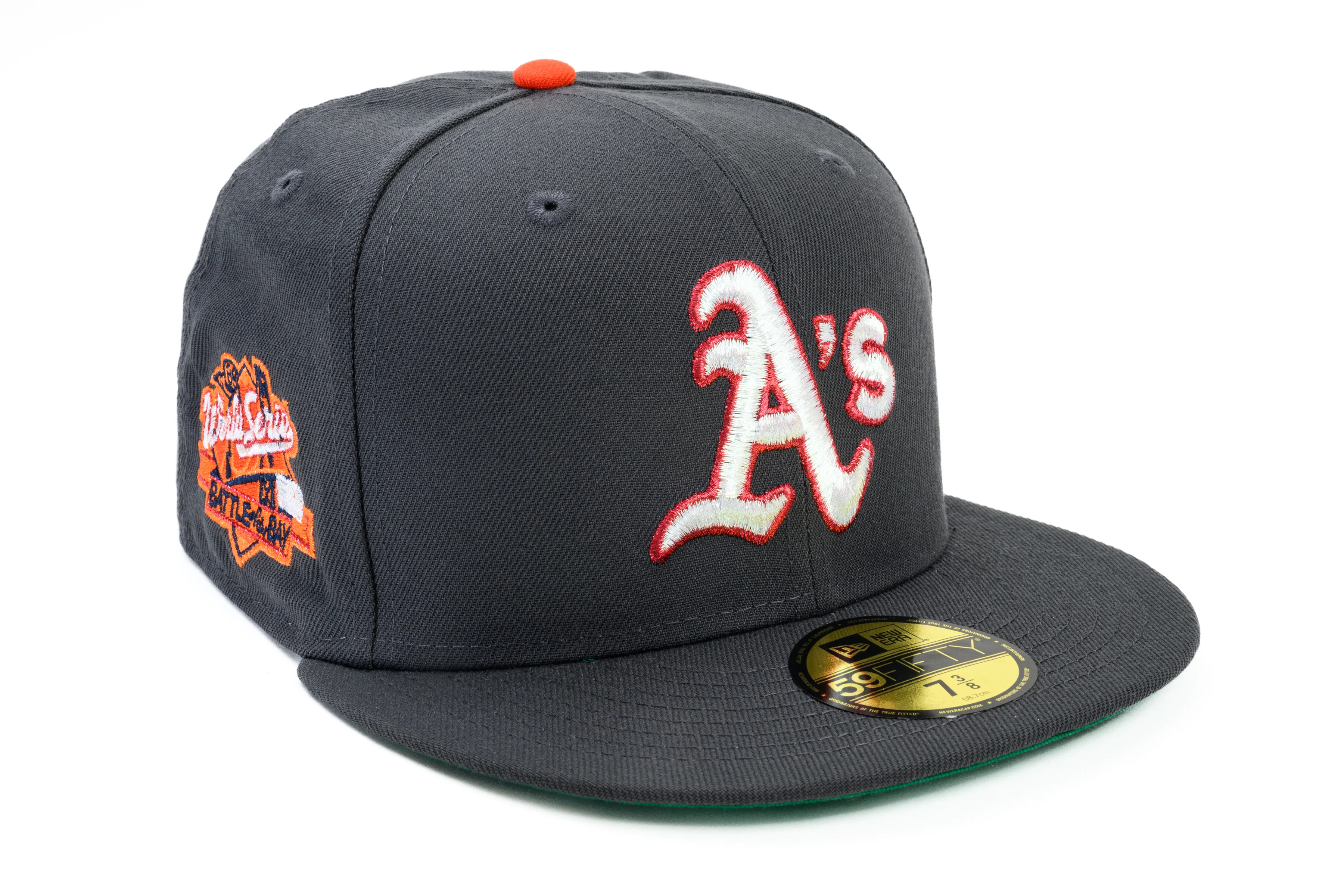 NEW ERA "GUMBO POT” OAKLAND ATHLETICS FITTED HAT (GRAPHITE/ORANGE))