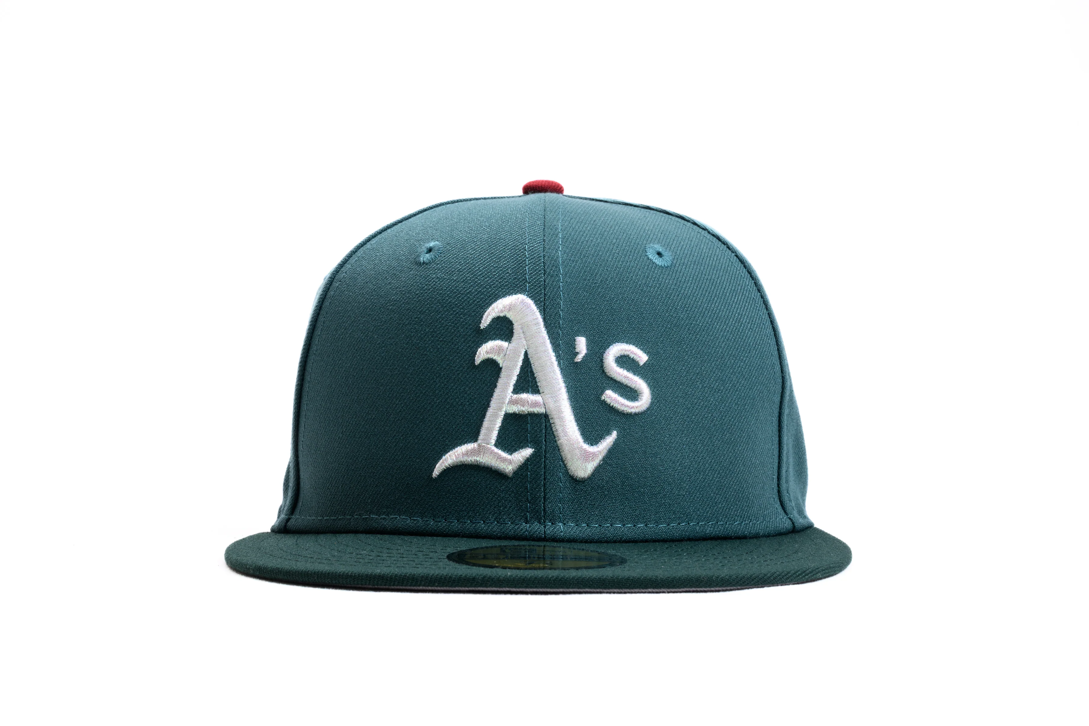 NEW ERA "GYPSYS" OAKLAND ATHLETICS FITTED HAT (PINE NEEDLE GREEN/DARKGREEN) - Image 9