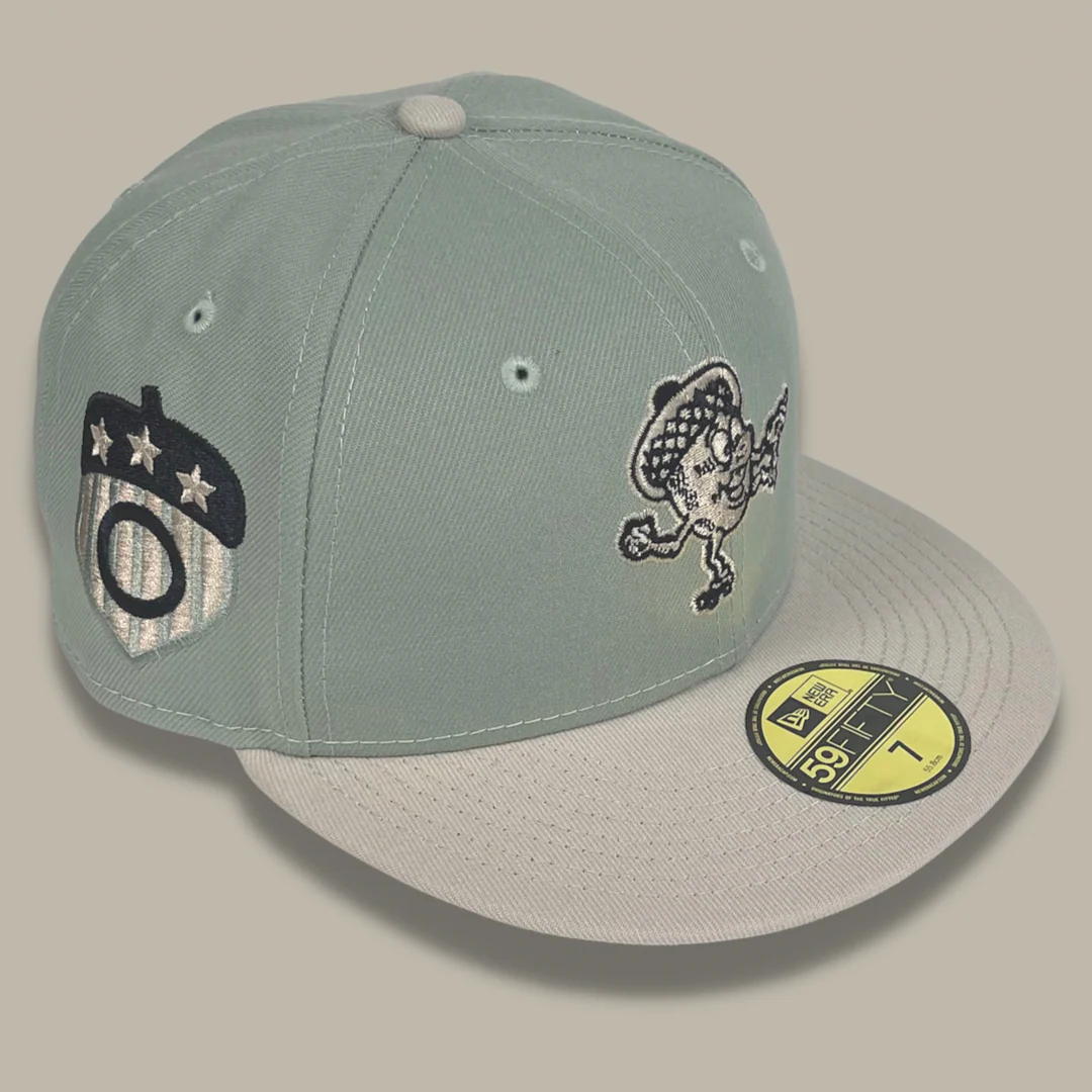 NEW ERA "HOMETOWN ROOTS" OAKLAND OAKS FITTED HAT (EVERGREEN/TAN) - Image 2