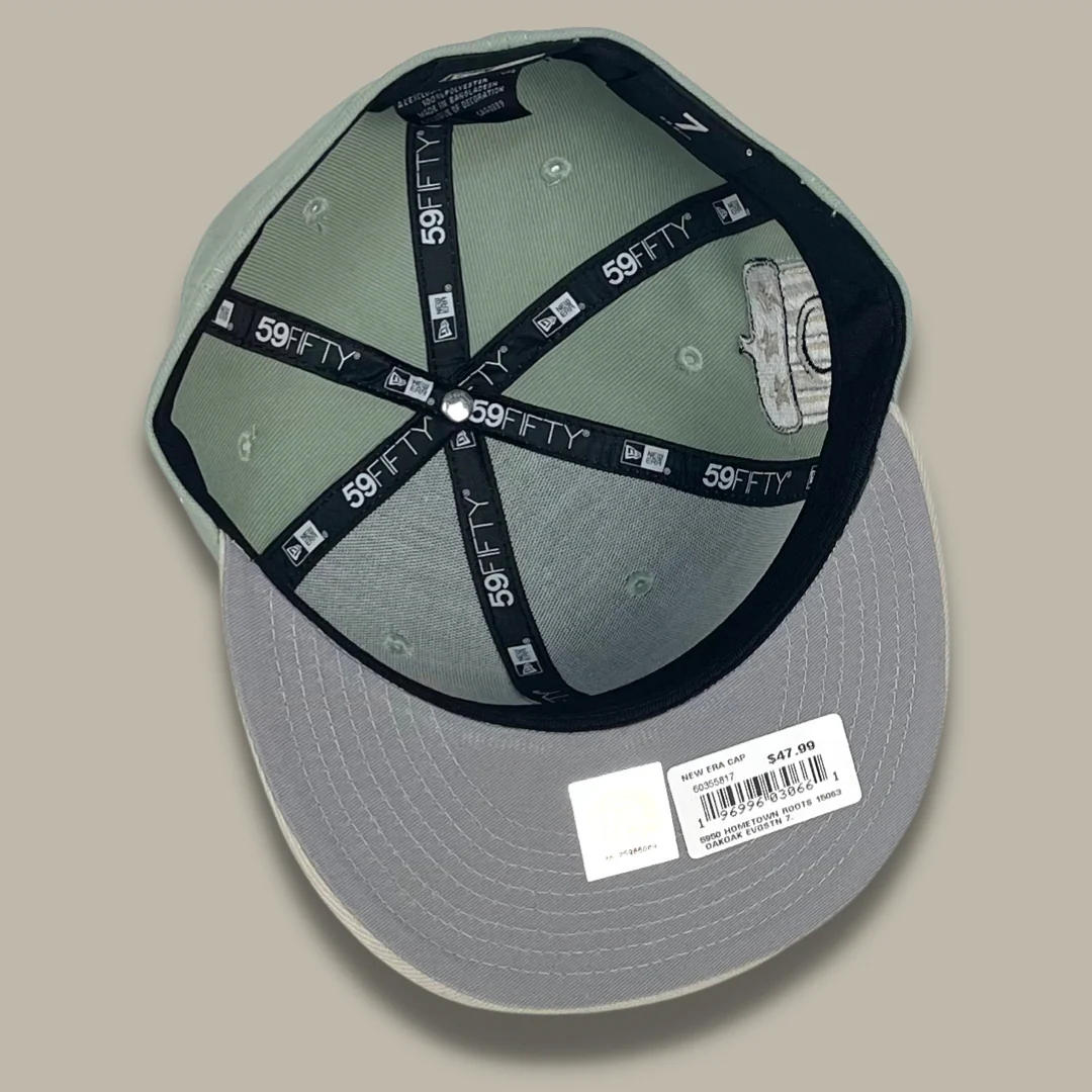 NEW ERA "HOMETOWN ROOTS" OAKLAND OAKS FITTED HAT (EVERGREEN/TAN) - Image 4