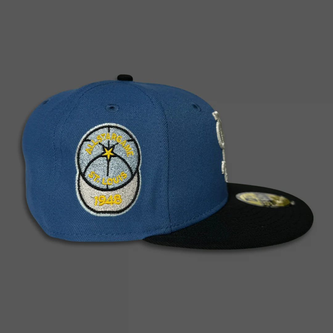 NEW ERA “STL" STL BROWNS FITTED HAT (BLUE/BLACK) - Image 2