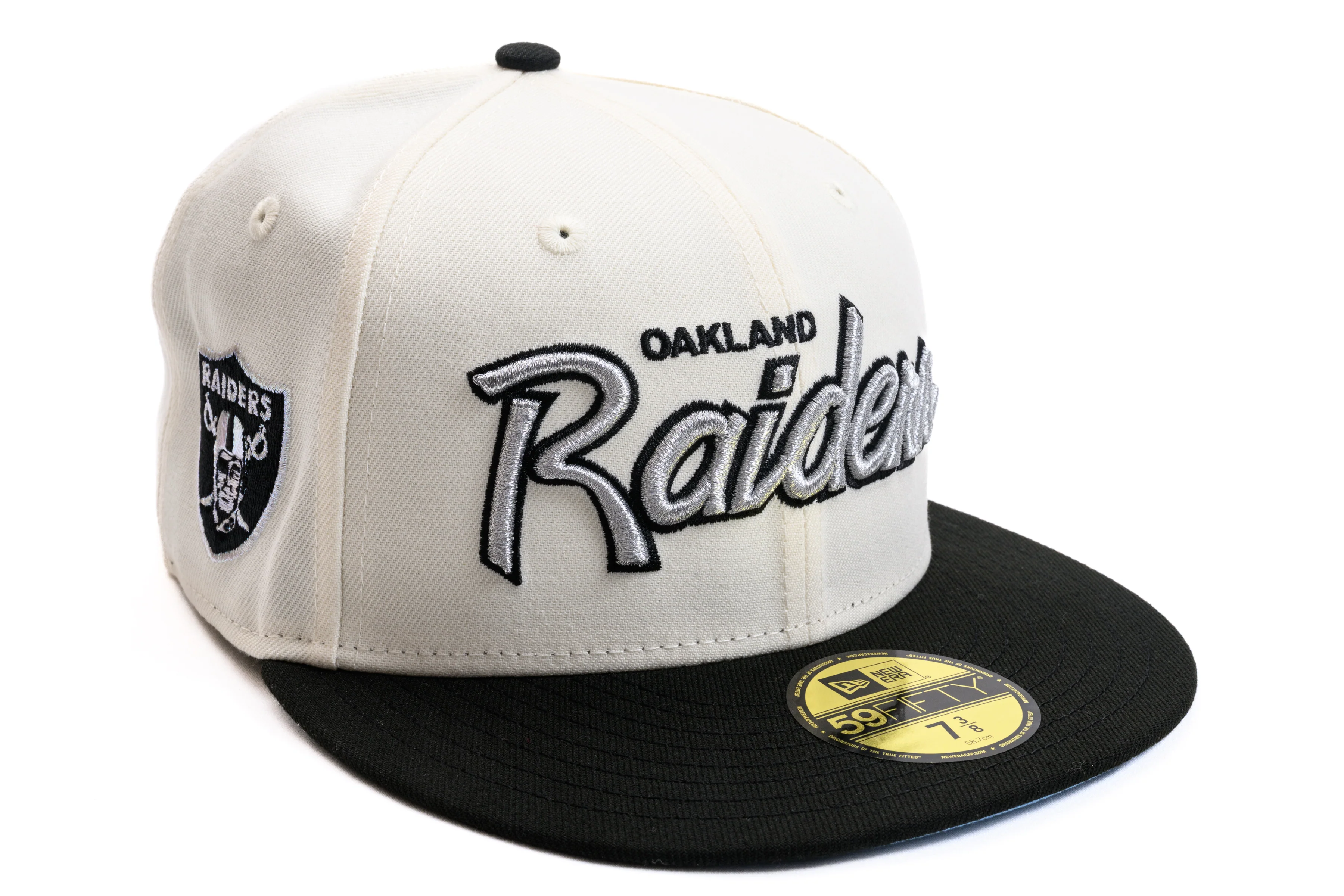 NEW ERA "ICE CITY" OAKLAND RAIDERS FITTED HAT (CHROME/BLACK)