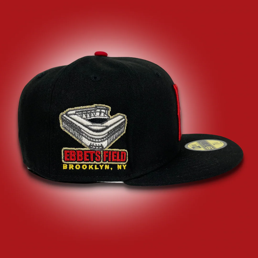 NEW ERA "KUMITE" BROOKLYN DODGERS FITTED HAT (BLACK/RED) - Image 2