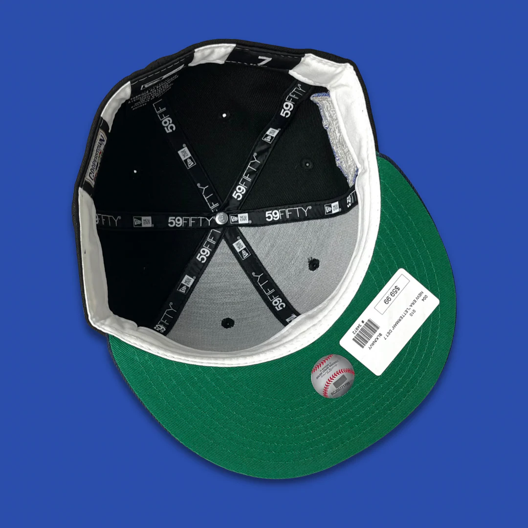NEW ERA "LETTERMAN" DETROIT TIGERS FITTED HAT (BLACK/NAVY) (SIZE 7 1/2, 7 3/4) - Image 3