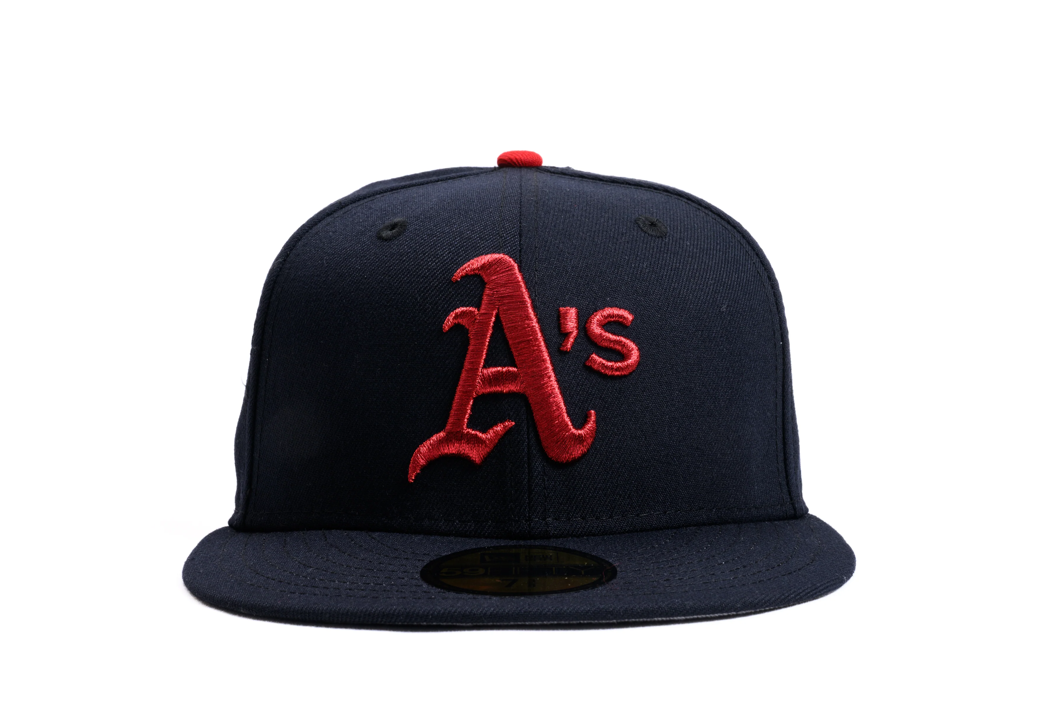 NEW ERA "MONEY MITCH" OAKLAND A'S FITTED HAT (NAVY/SCARLET) - Image 6