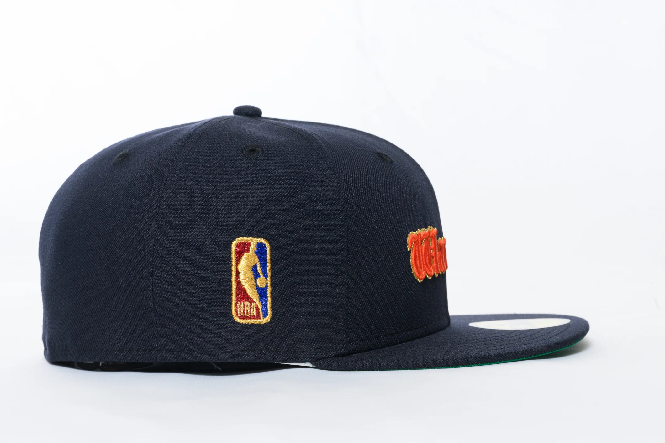NEW ERA "OLD MONEY" GOLDEN STATE WARRIORS FITTED HAT (NAVY/ORANGE) - Image 3