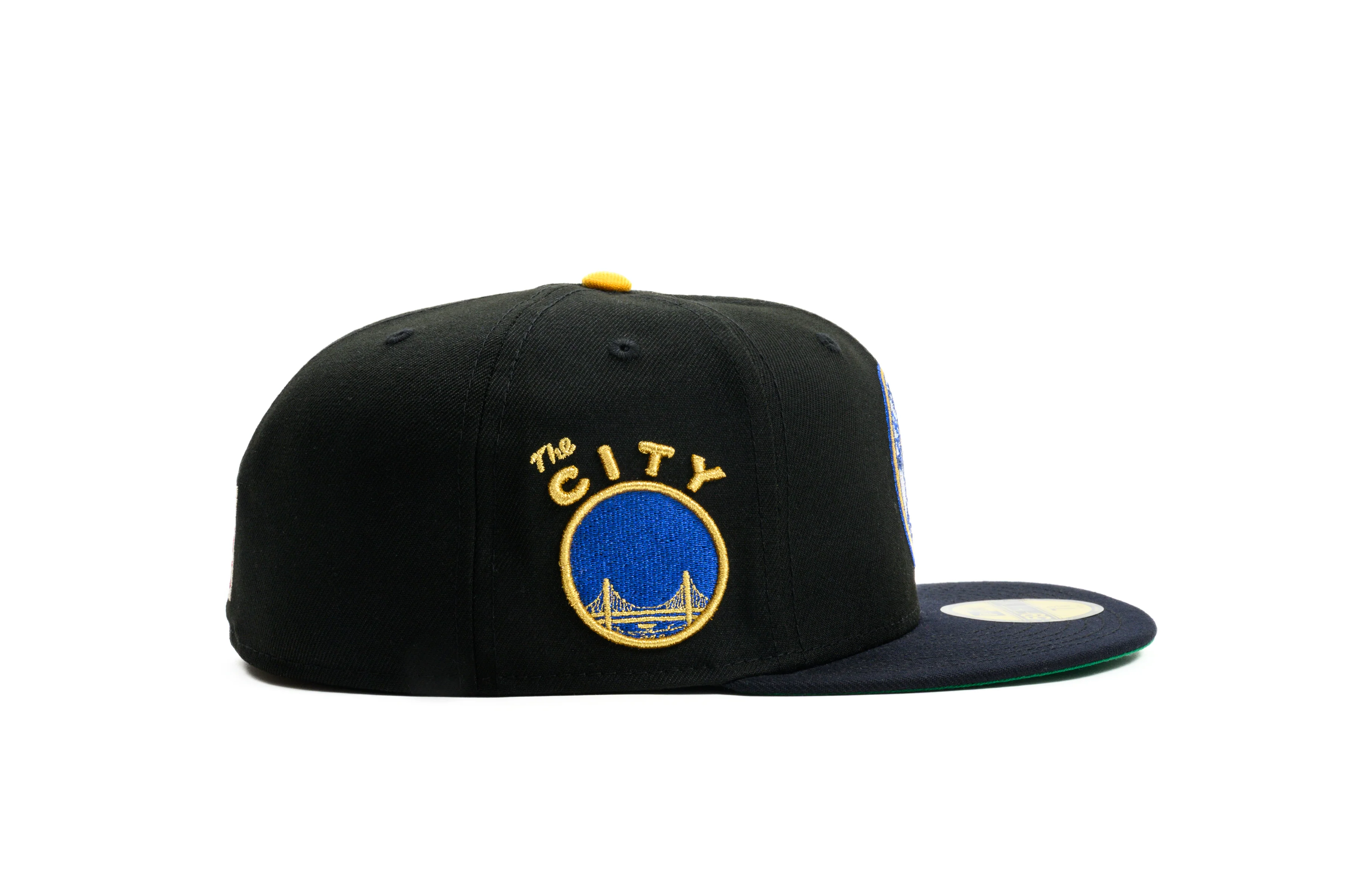 NEW ERA "RICK BARRY” SAN FRANCISCO WARRIORS FITTED HAT (BLACK/NAVY/YELLOW) - Image 4