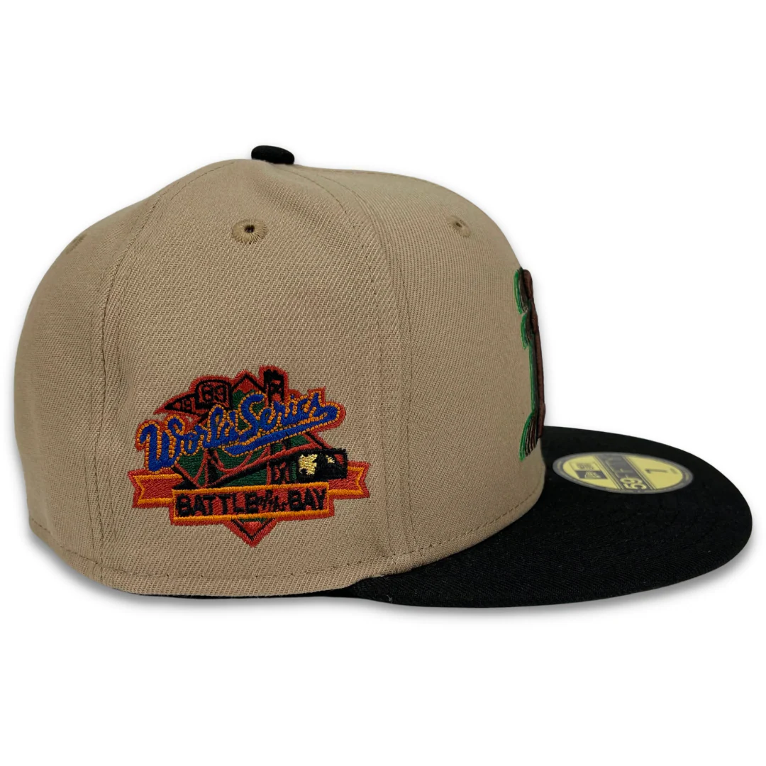 NEW ERA "SAFARI" OAKLAND ATHLETICS FITTED HAT (CAMEL/BLACK) - Image 3