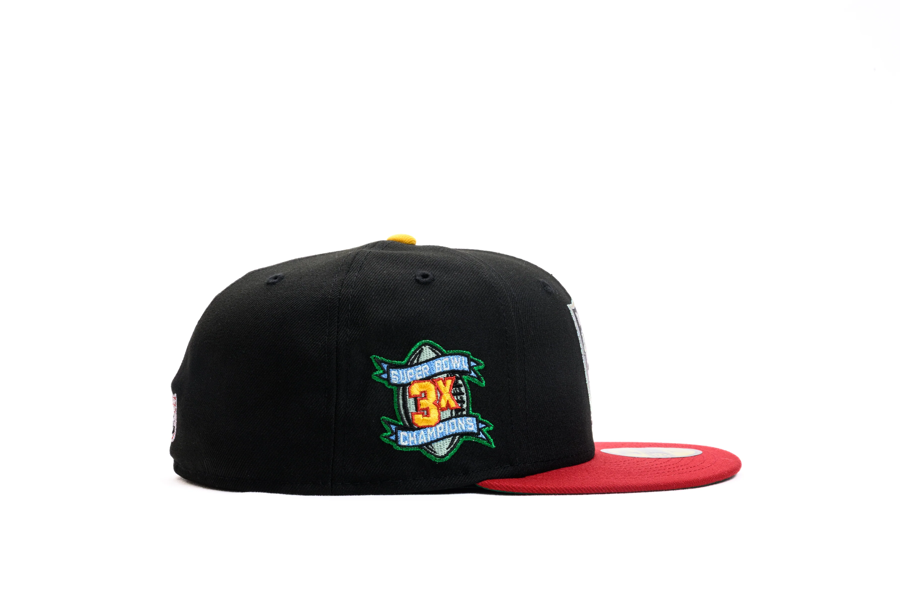 NEW ERA "STACKIN CHIPS" LAS VEGAS RAIDERS FITTED HAT (BLACK/PINOT RED/YELLOW) - Image 4