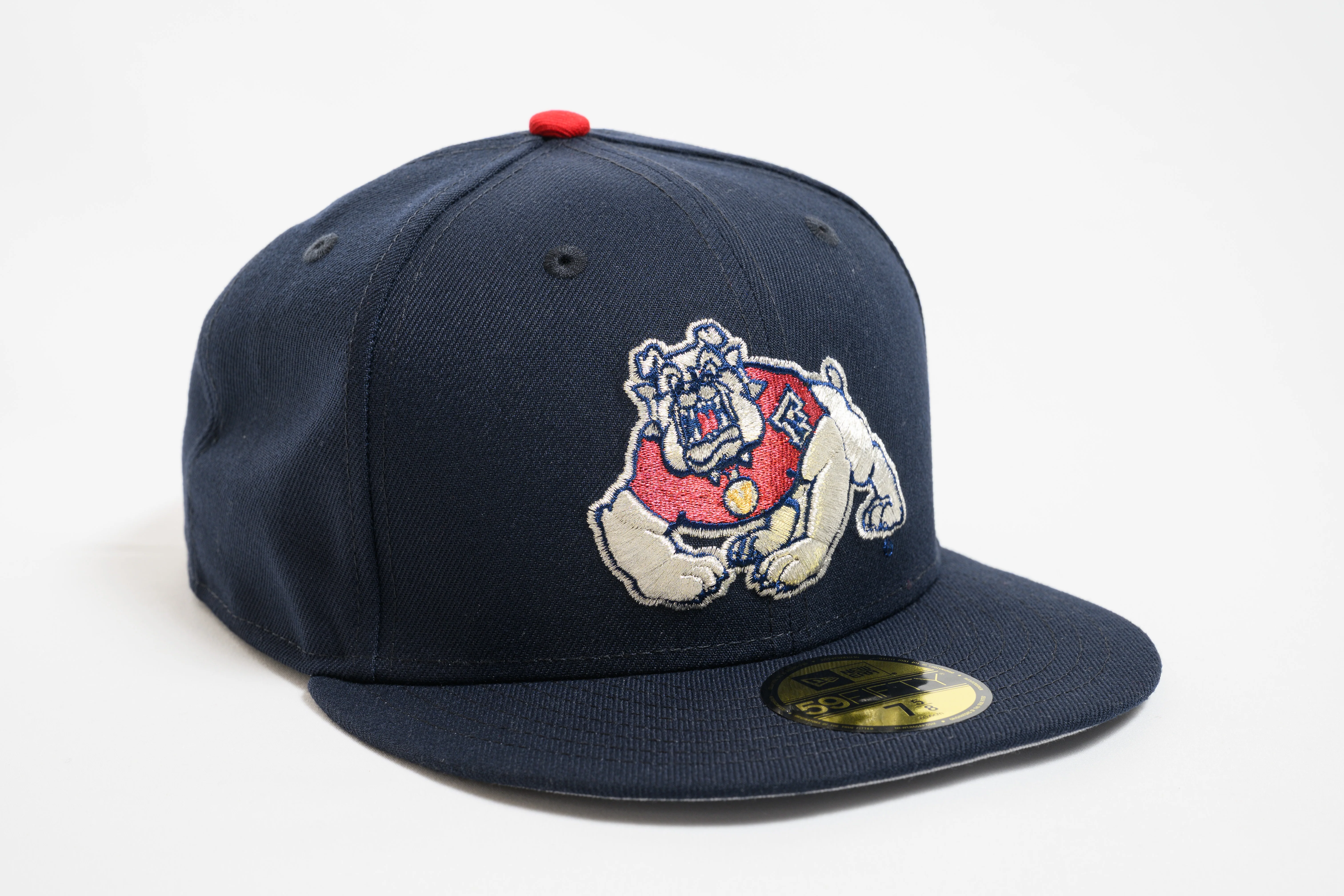 NEW ERA "TARK" FRESNO BULLDOGS FITTED HAT (NIGHTSHIFT NAVY/SCARLET)