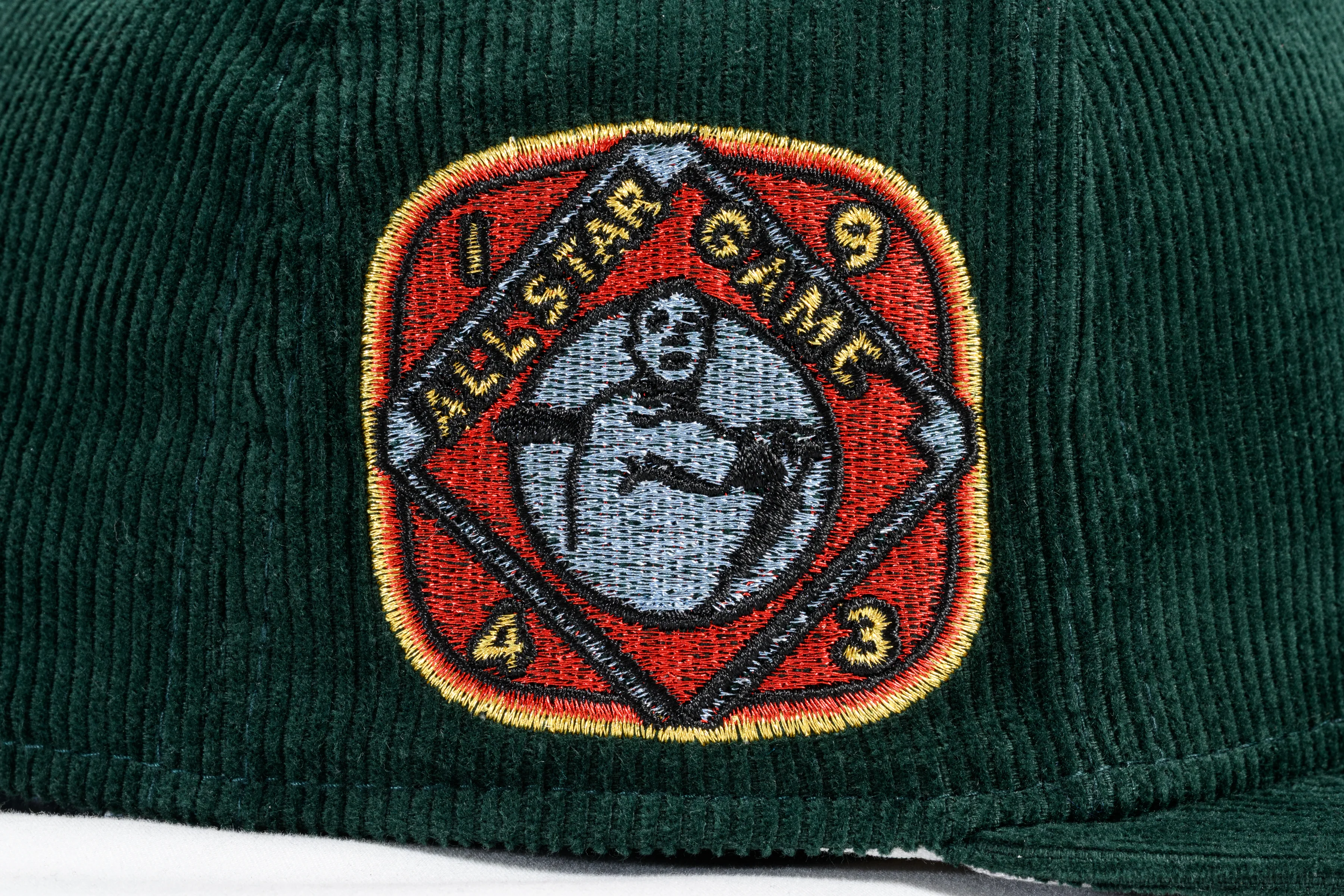 NEW ERA "TURF CORD" OAKLAND ATHLETICS FITTED HAT (DARK GREEN CORDUROY) - Image 5