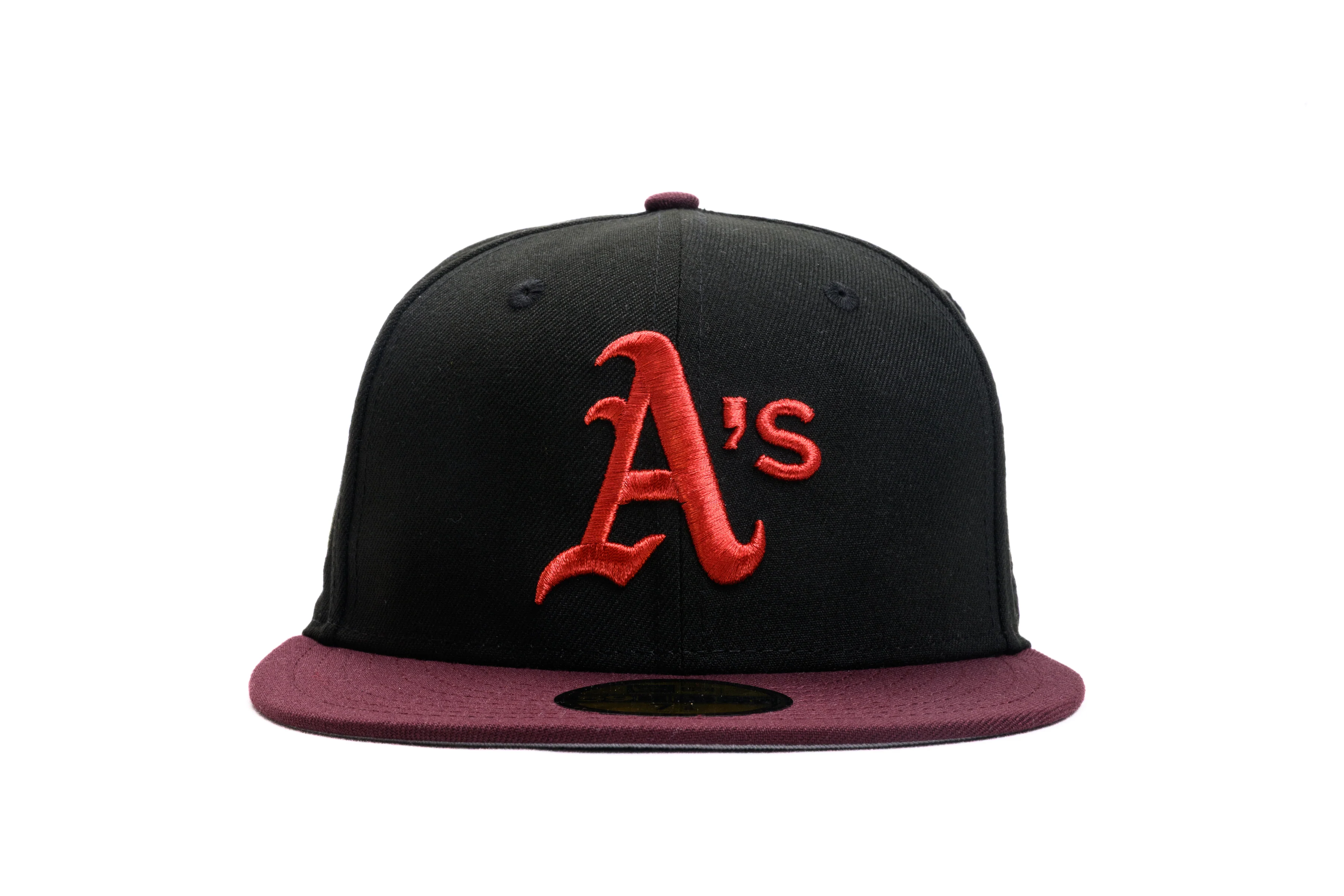 NEW ERA "UNTOUCHABLE" OAKLAND A'S FITTED HAT (BLACK/BURGUNDY) - Image 6