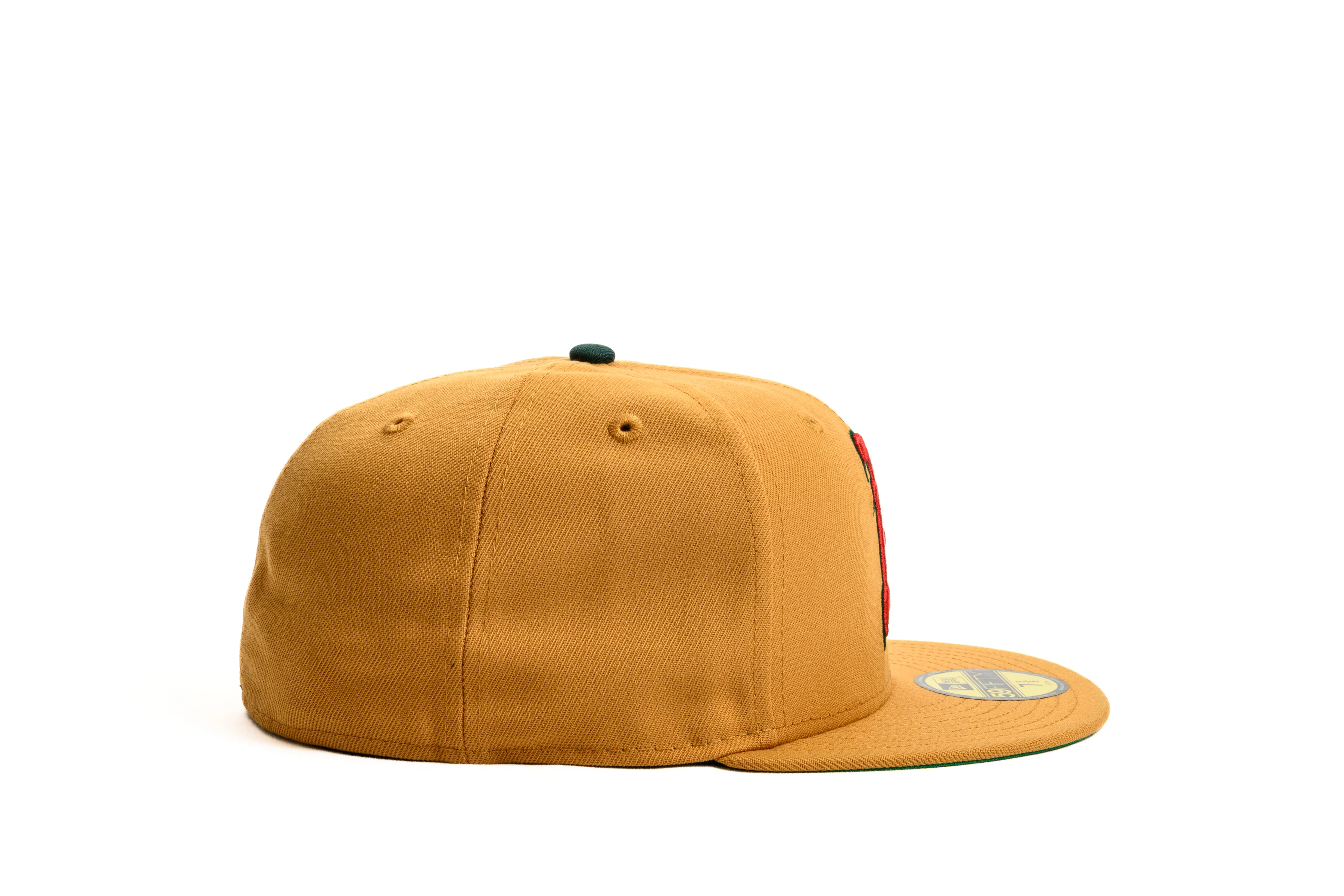 NEW ERA "WREATH" OAKLAND A'S FITTED HAT (TAN/DARK GREEN) - Image 5