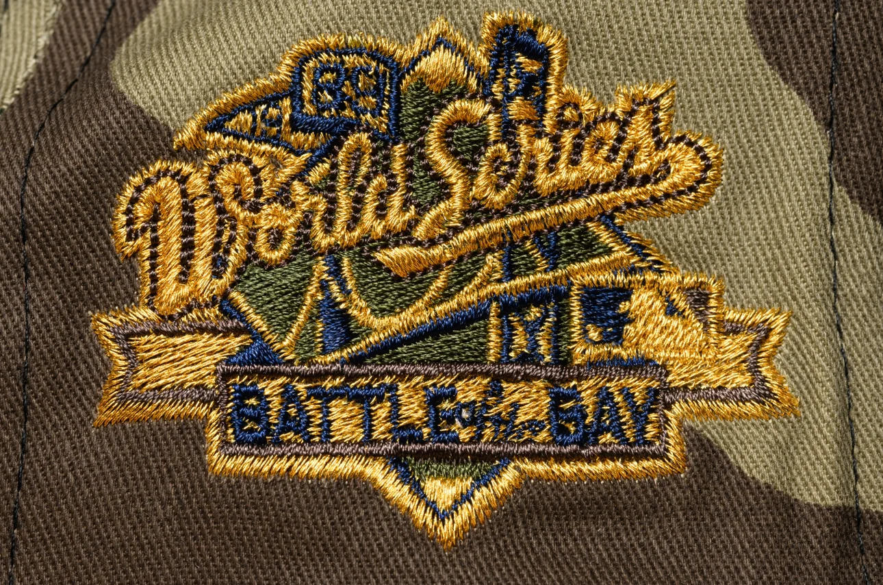 NEW ERA “CAMO" OAKLAND ATHLETICS FITTED HAT (WOODLAND/OCEANSIDE BLUE) - Image 2