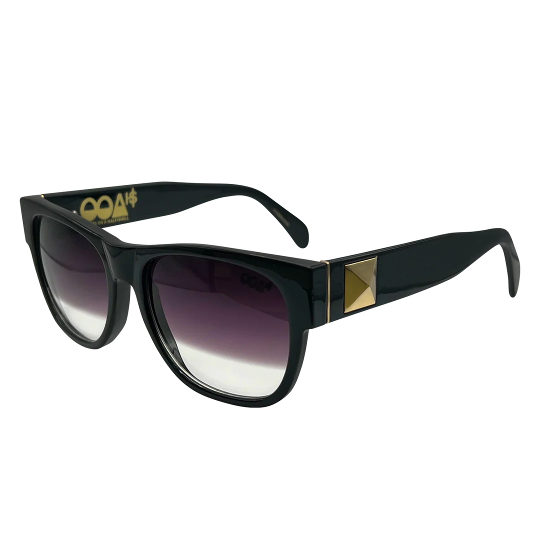 PETALS GLOSSY BLACK "2 OYSTERS ON A HALF SHELL" GLASSES - Image 2