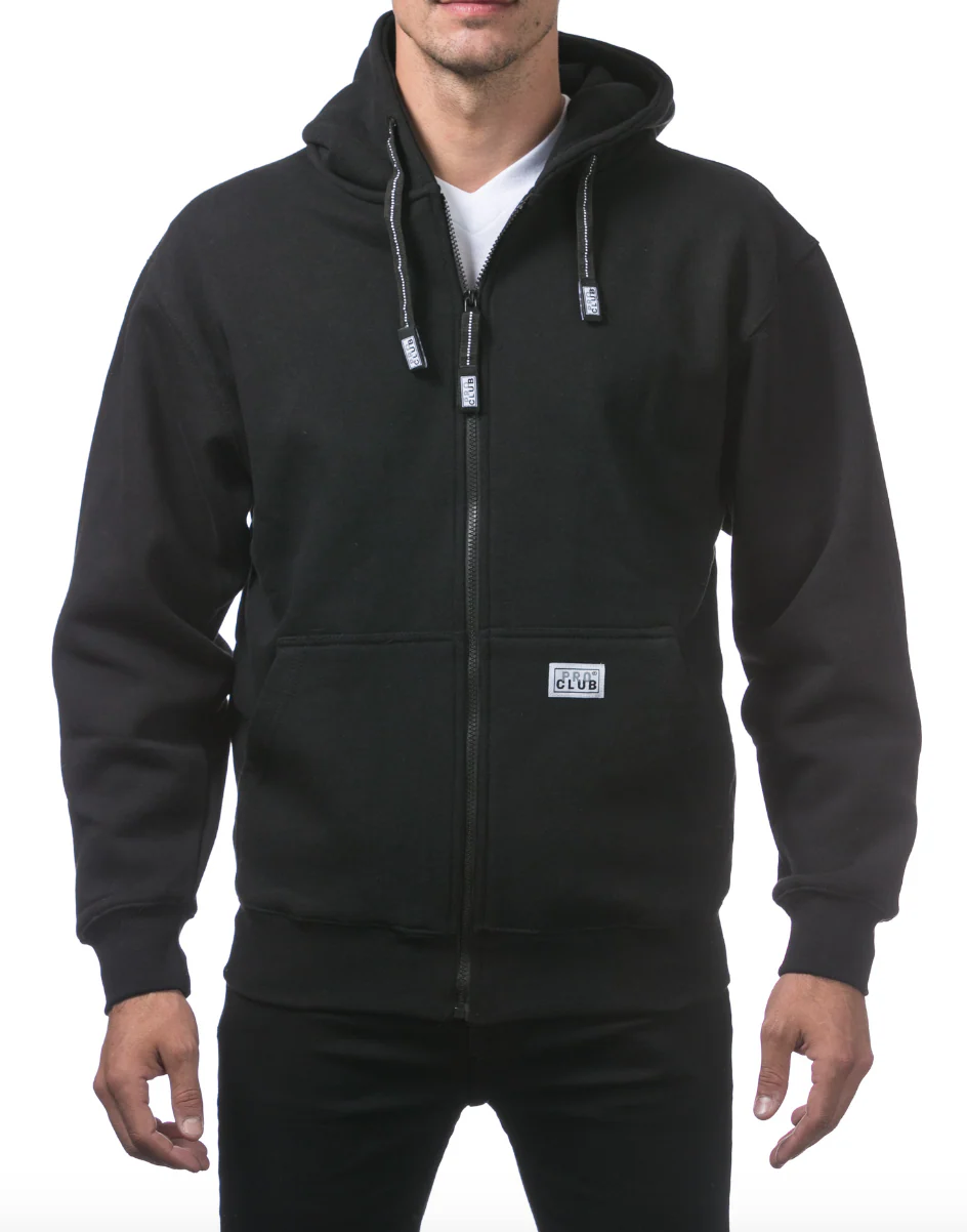 PRO CLUB ZIP HOODY (BLACK)