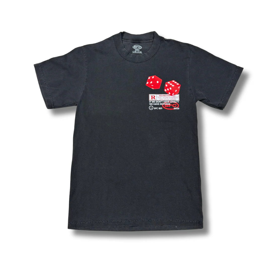 SFC "LOYALTY" GARMENT DYED HEAVYWEIGHT TEE (VINTAGE BLACK) - Image 3