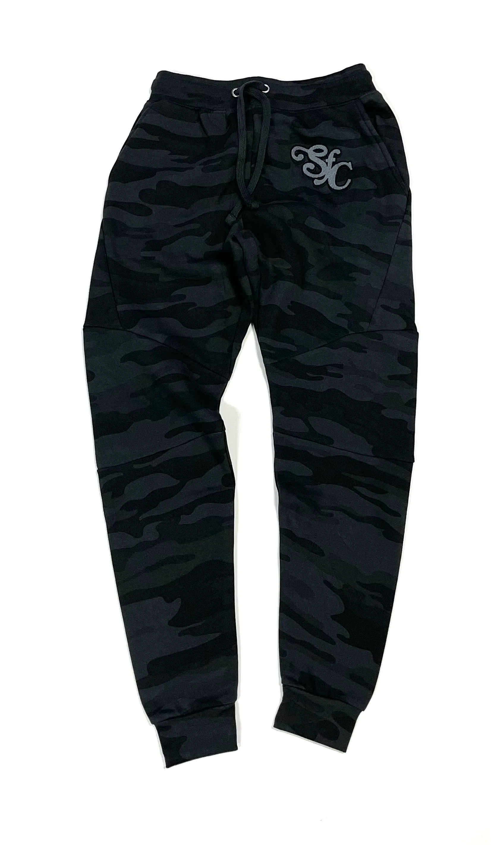 SFC "LUXURY SCRIPT" JOGGERS (BLACK CAMO)