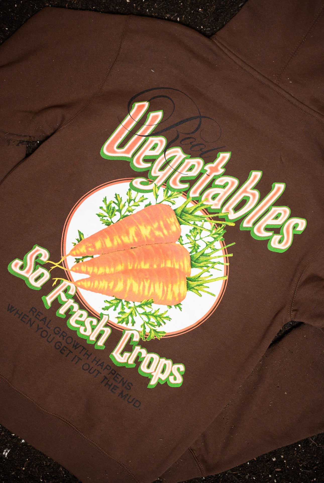 SFC "ROOT VEGATABLES" HEAVYWEIGHT HOODY  (DIRT BROWN) - Image 3