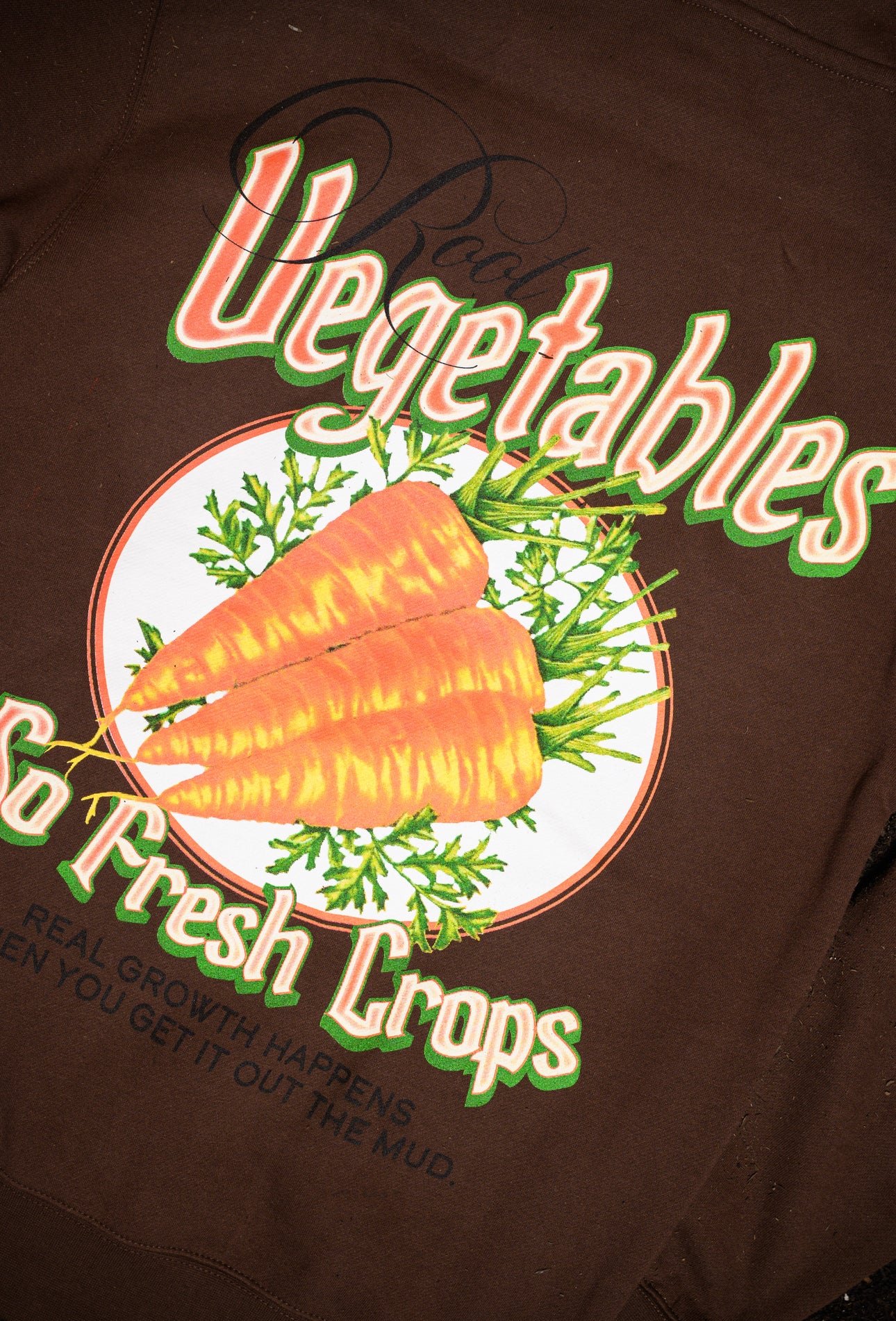 SFC "ROOT VEGATABLES" HEAVYWEIGHT HOODY  (DIRT BROWN) - Image 4